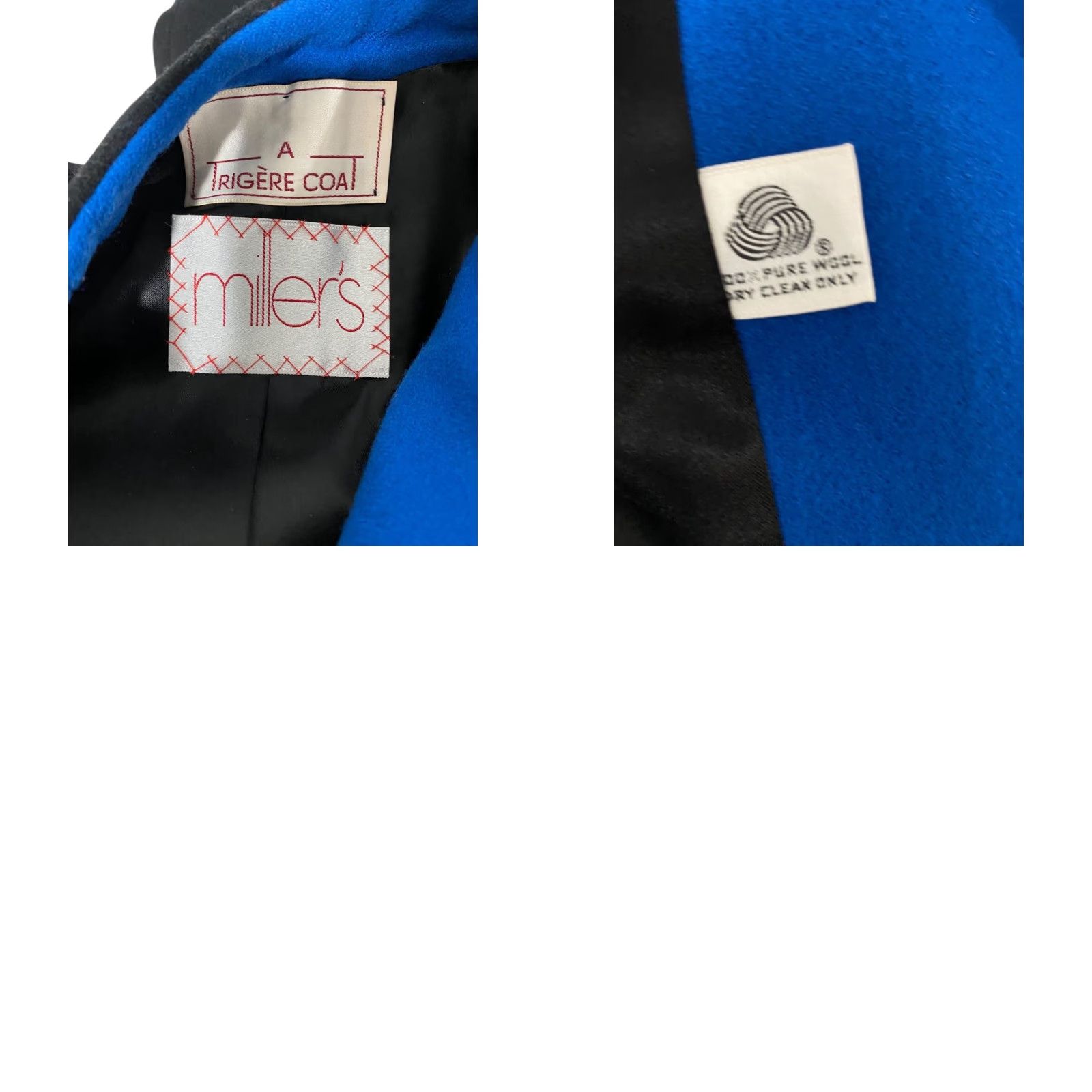 Vintage VINTAGE Trigere Coat Womens Size 12 Wool Black Blue Contrast 1980s Everyday Classic Coat Mens? Size XL / US 12-14 / IT 48-50 - 8 Thumbnail
