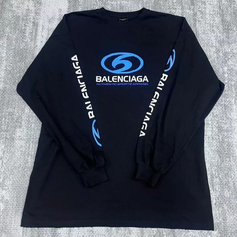 Balenciaga Balenciaga Blue Label Letter Logo Long Sleeve Size US L / EU 52-54 / 3 - 1 Thumbnail