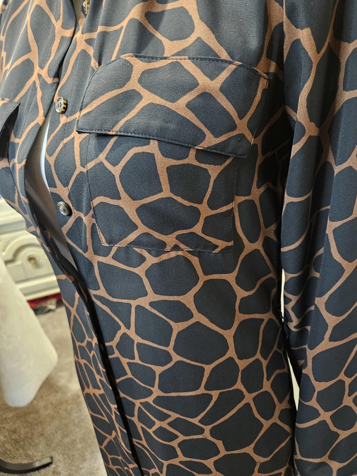 Banana Republic Trendy Giraffe Print Midi Dress Size XS / US 0-2 / IT 36-38 - 5 Thumbnail