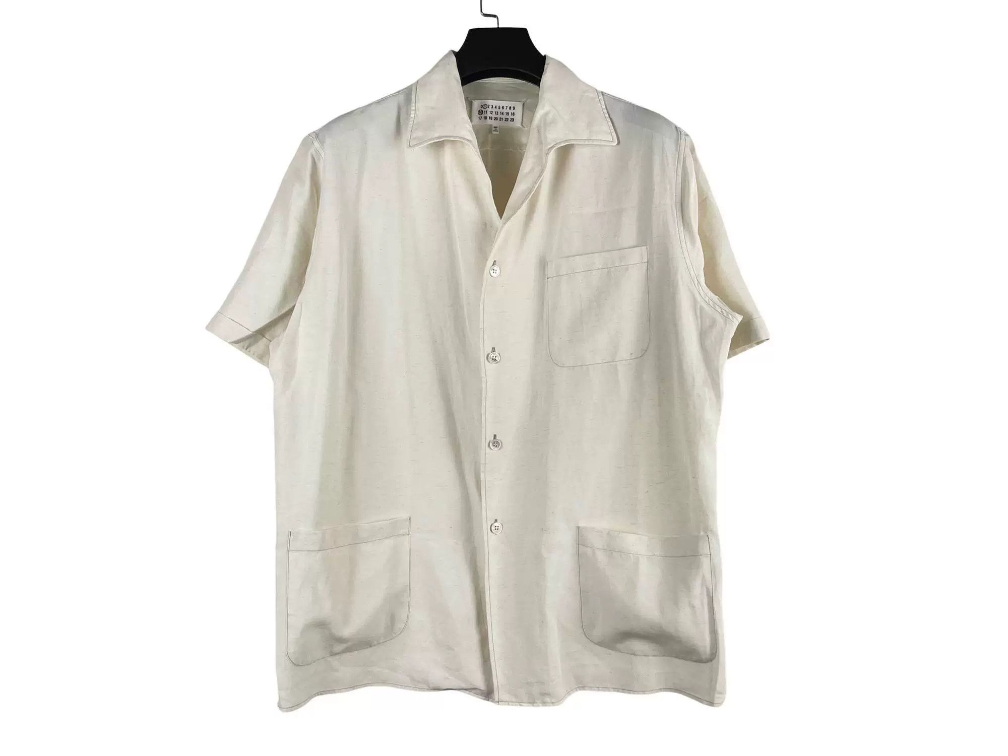 Maison Margiela Maison Margiela White Short-Sleeve Shirt Size US M / EU 48-50 / 2 - 1 Thumbnail