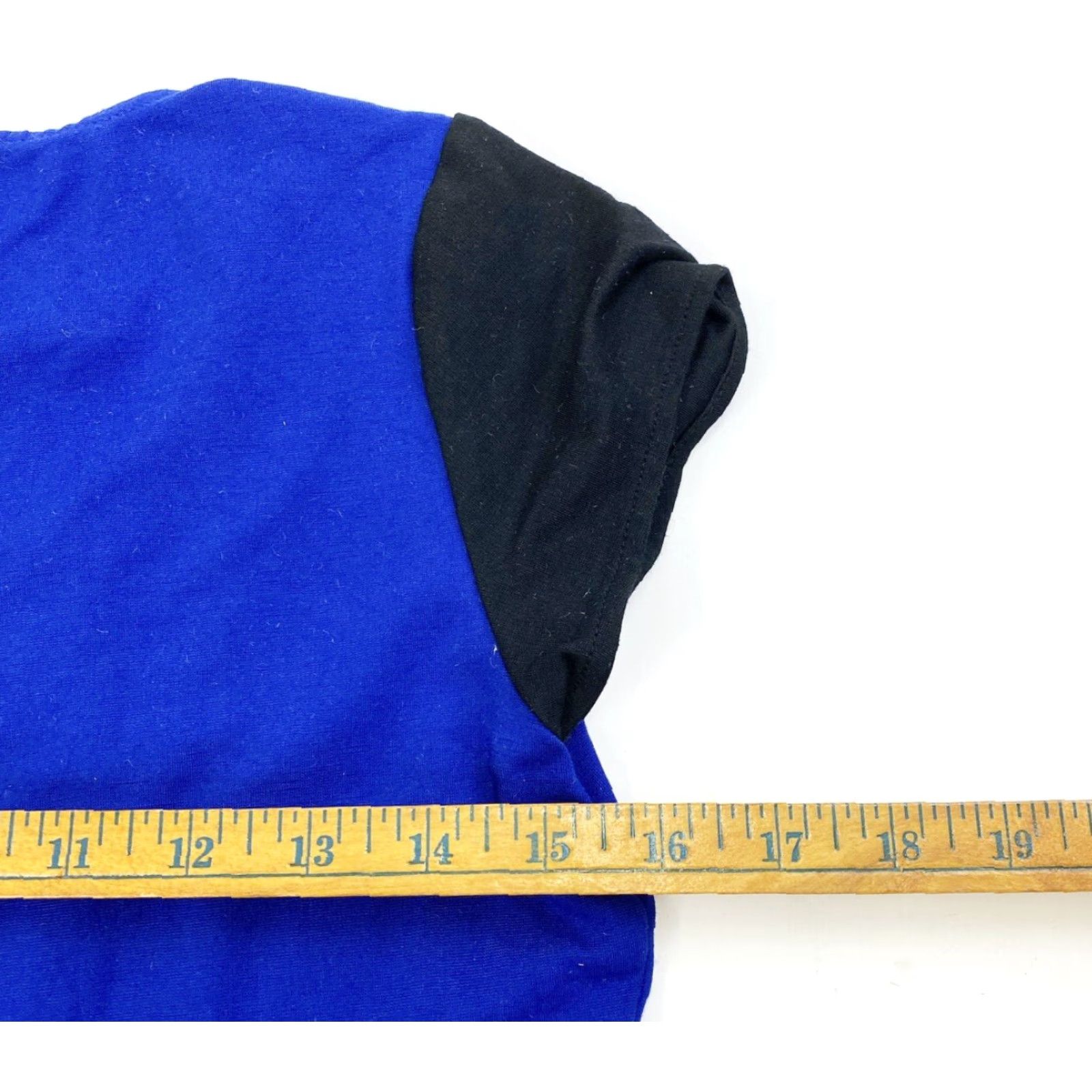 Banana Republic Banana Republic Shirt Womens 2 Blue Black White Fit and Flare Top Color Block Short Sleeve Scoop Neck Blouse Womens Colorful Hip Length Dry-clean Only Size XS / US 0-2 / IT 36-38 - 3 Thumbnail