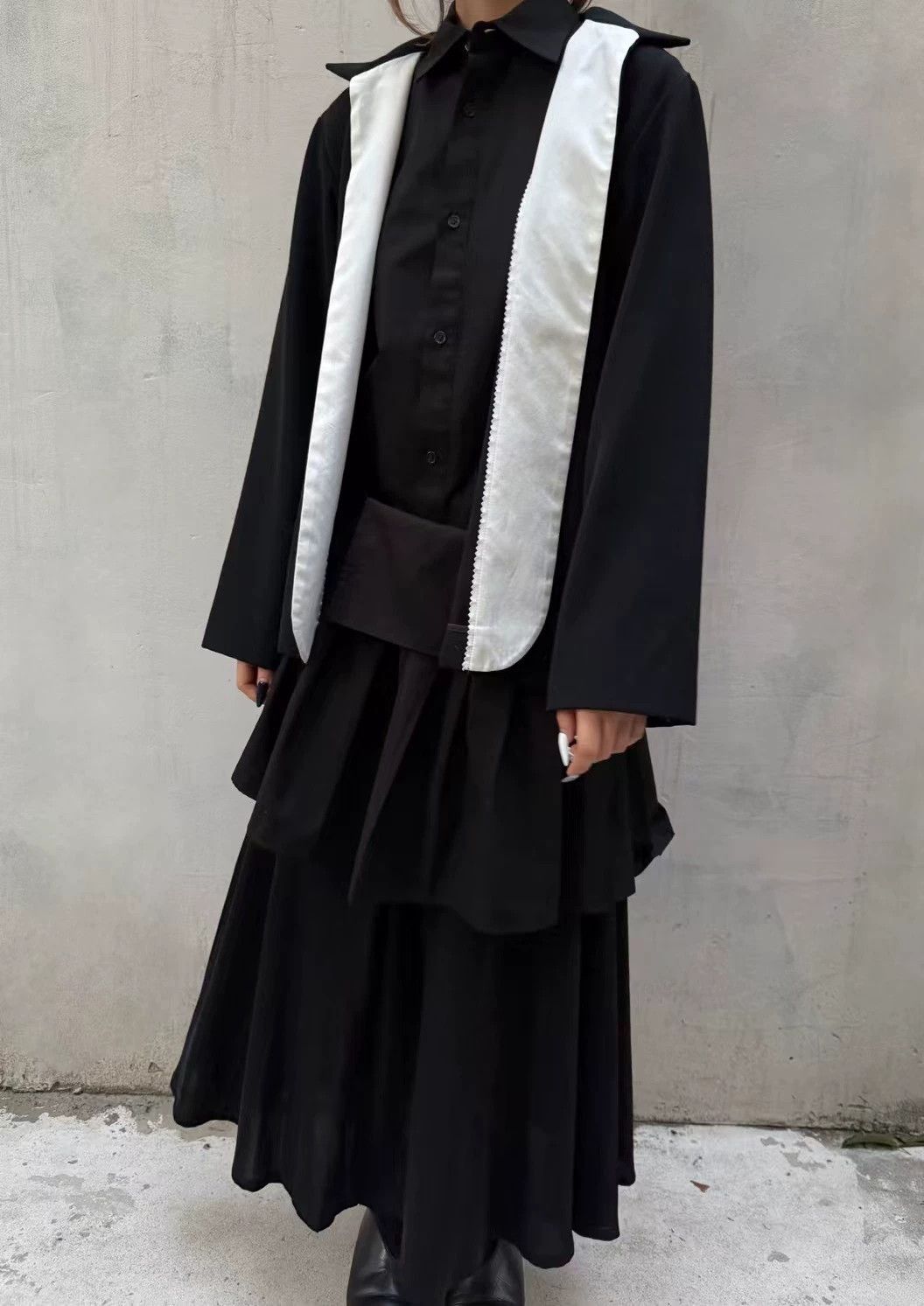Yohji Yamamoto Yohji Yamamoto Black White Colorblock Wool Blazer Size L / US 10 / IT 46 - 9 Thumbnail