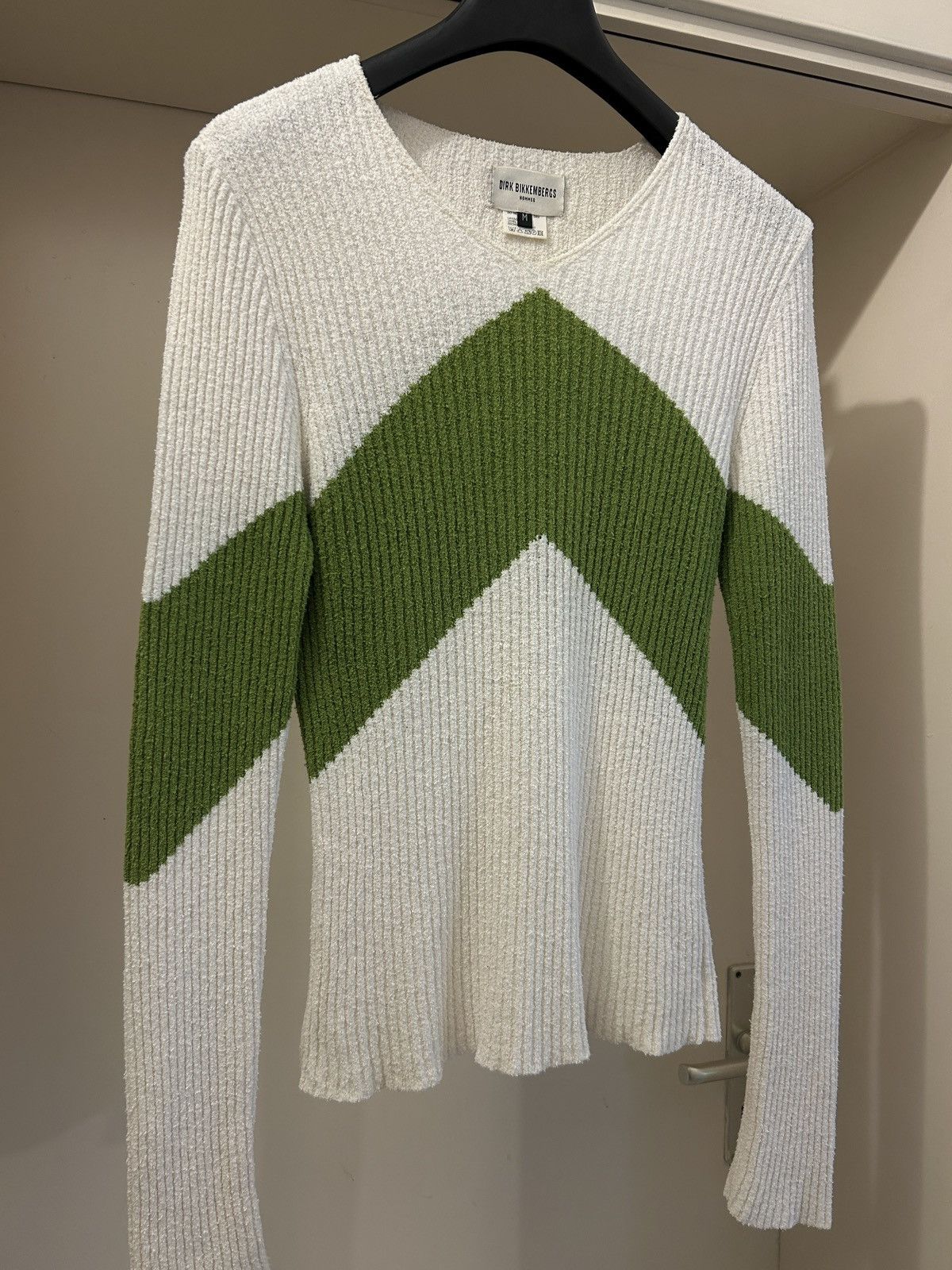 Dirk Bikkembergs S/S 1996 vintage ribbed cotton v-neck knit pullover Size US M / EU 48-50 / 2 - 3 Thumbnail