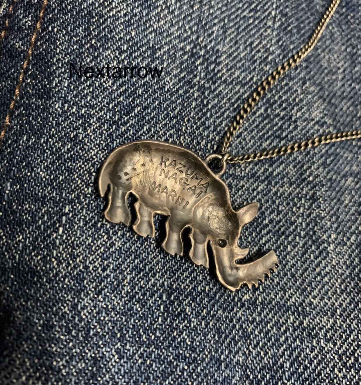 Marni MARNI has a sharp serrated rhinoceros necklace pendant Size ONE SIZE - 2 Thumbnail