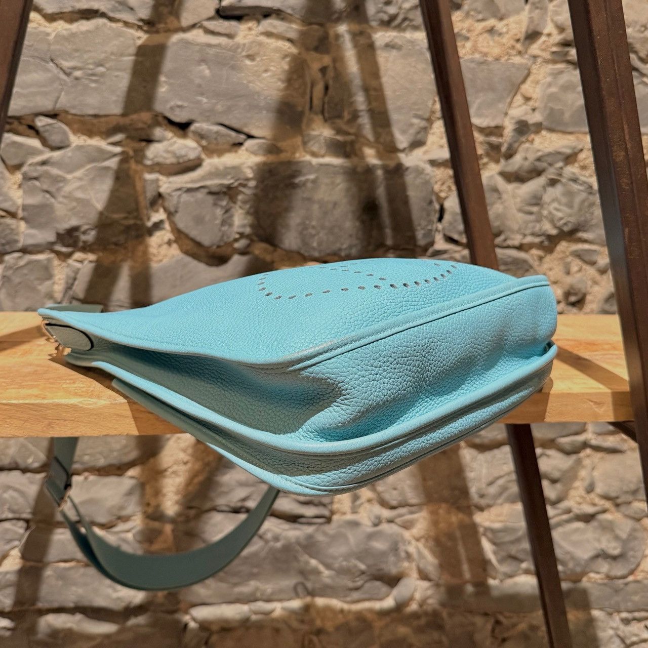 Hermes Hermès 2015 Bleu Atoll Clemence Evelyne III Crossbody Bag Size ONE SIZE - 6 Thumbnail