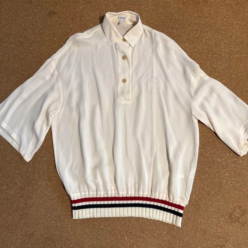 Loewe Loewe White silk short-sleeved shirt Size XS / US 0-2 / IT 36-38 - 2 Thumbnail