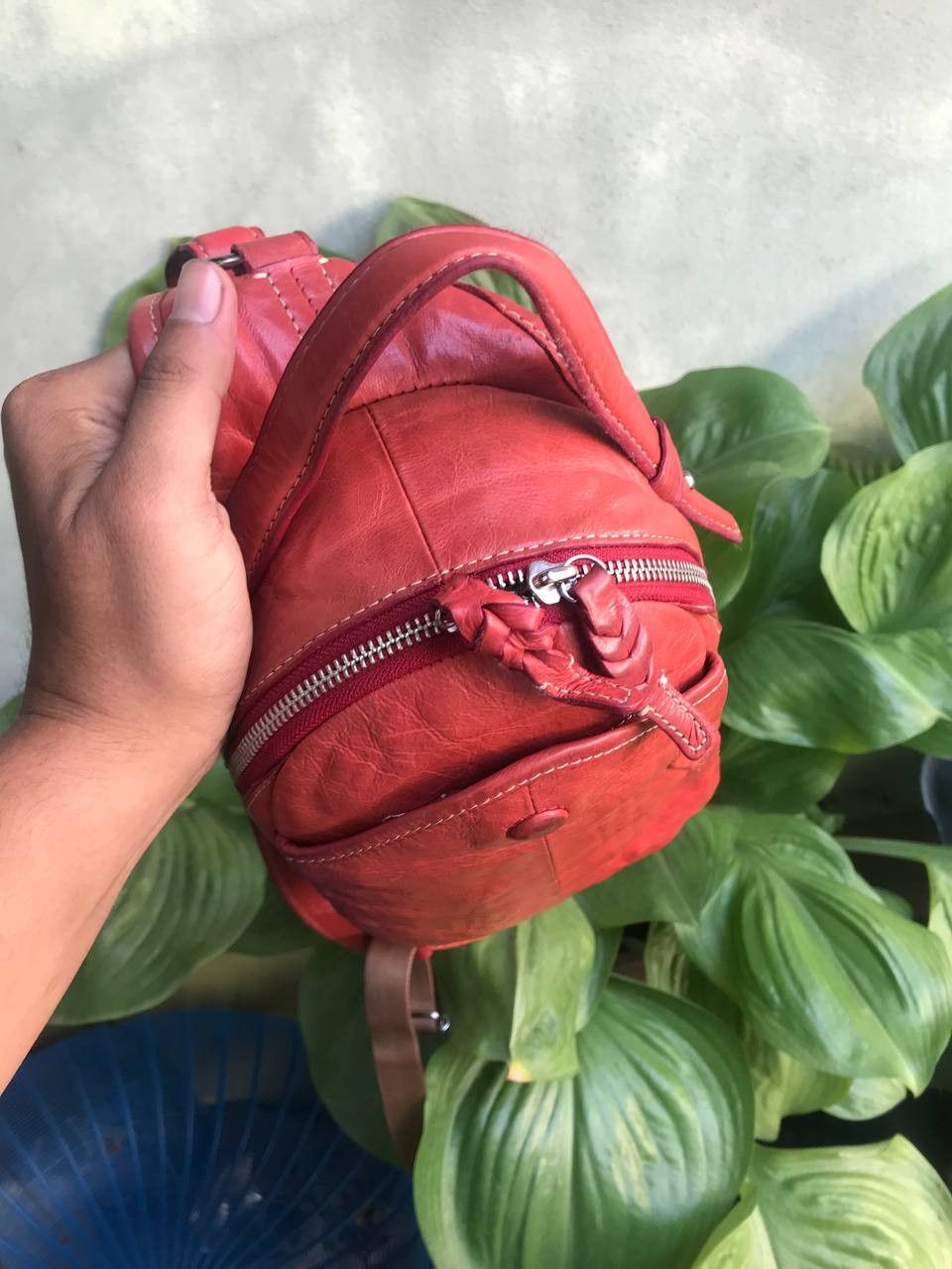Leather LEATHER RED CROSBODY BAG Size ONE SIZE - 4 Thumbnail