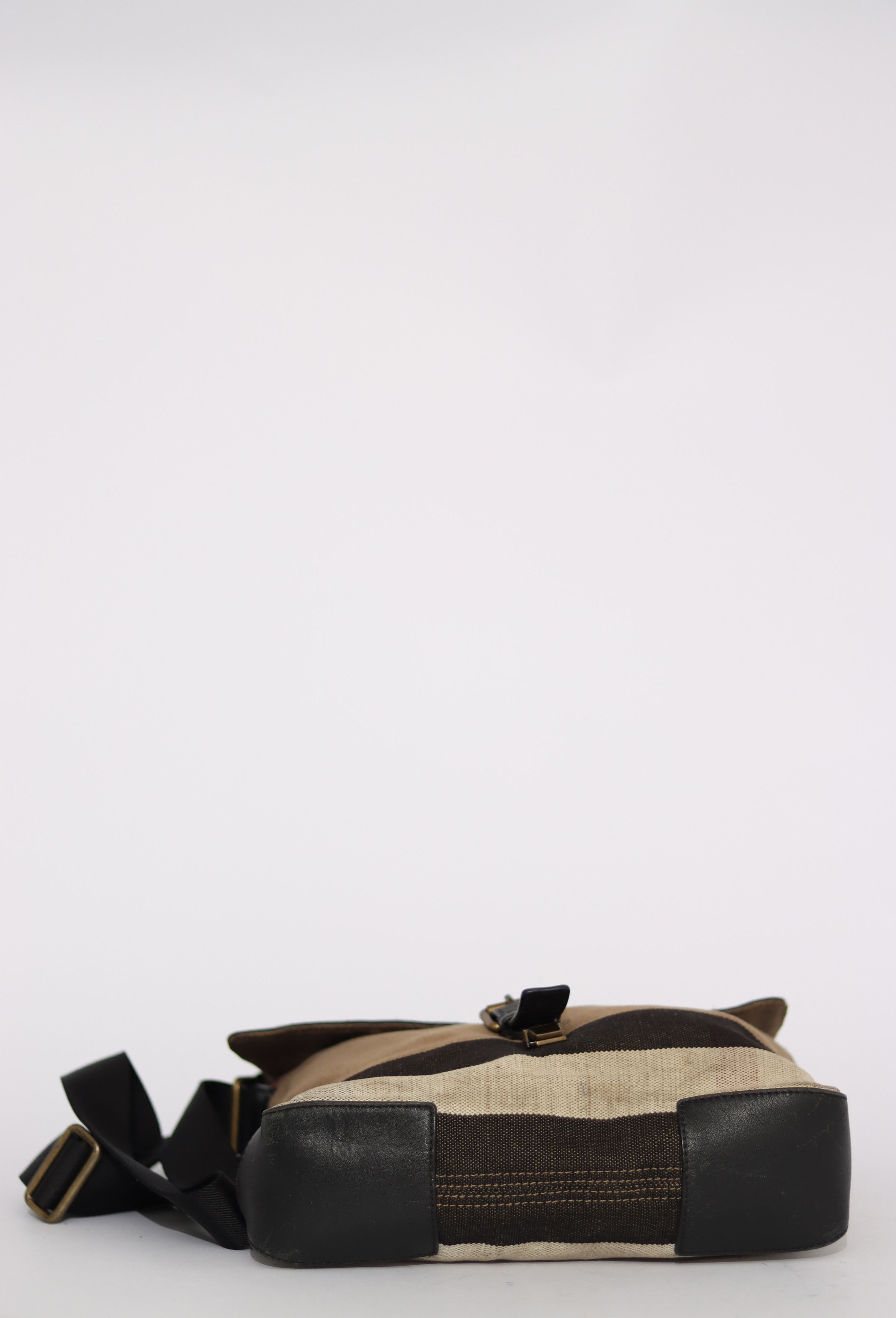 Burberry BURBERRY Canvas Mega Check Small Baildon Messenger Bag Black Size ONE SIZE - 4 Thumbnail