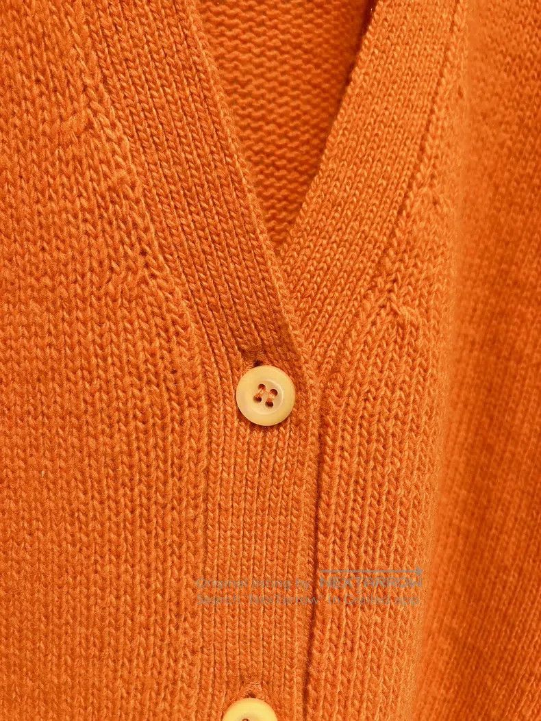 Prada Prada Orange V-neck wool cardigan coat Size XS / US 0-2 / IT 36-38 - 3 Thumbnail