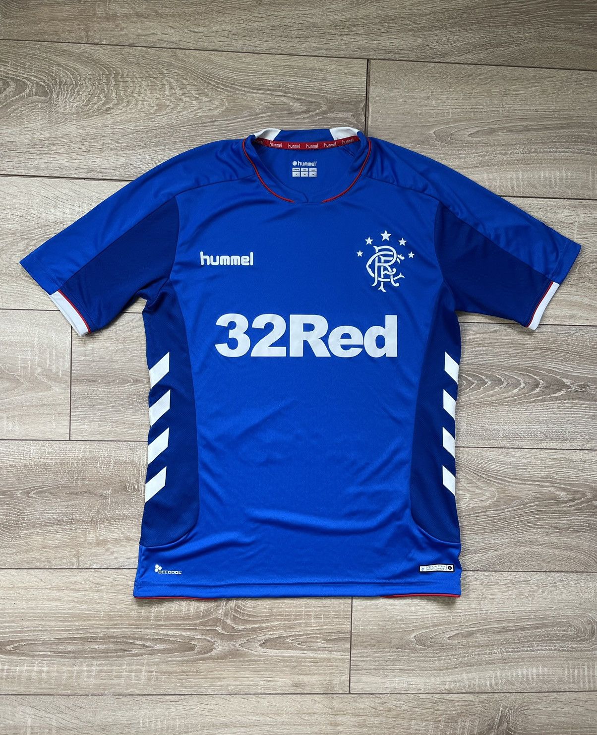Hummel × Vintage GLASGOW RANGERS 2018-2019 HOME FOOTBALL SHIRT JERSEY Size US S / EU 44-46 / 1 - 1 Thumbnail