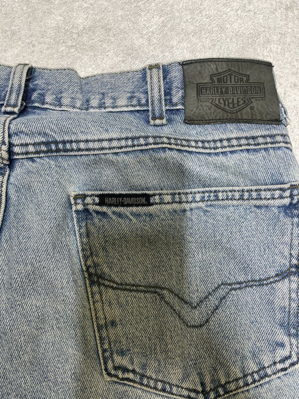 Harley Davidson × Vintage Vintage Rare Harley Davidson Trademark Logo Denim Jeans Size US 32 / EU 48 - 12 Thumbnail