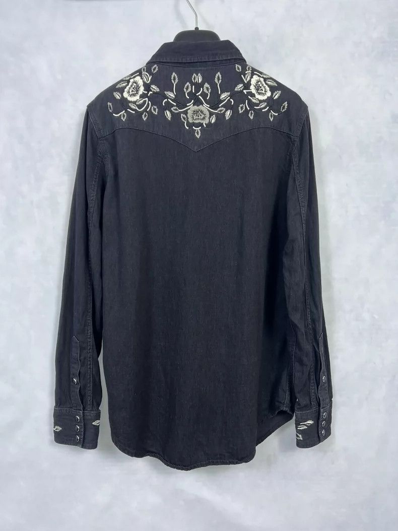 Saint Laurent Paris Saint Laurent 19ss Floral Embroidered Western Shirt 2504-Ne Size US M / EU 48-50 / 2 - 2 Thumbnail