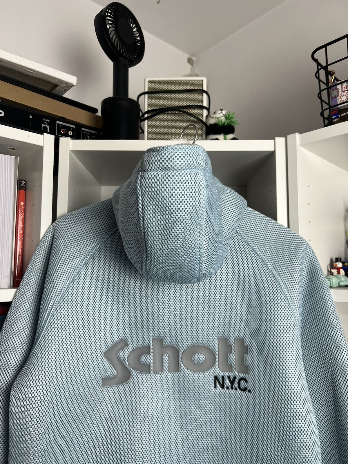 Schott × Vintage Vintage Schott Solid airtex fleece zip hoodie S gorpcore army Size US S / EU 44-46 / 1 - 7 Thumbnail