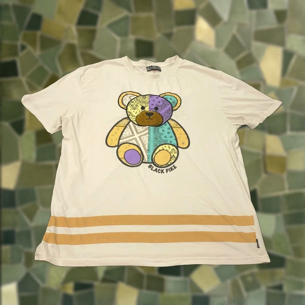 Vintage Black Pike Tee Mens 5XL White Hip Hop Patchwork Bear Streetwear Urban Shirt Size US XXL / EU 58 / 5 - 1 Thumbnail