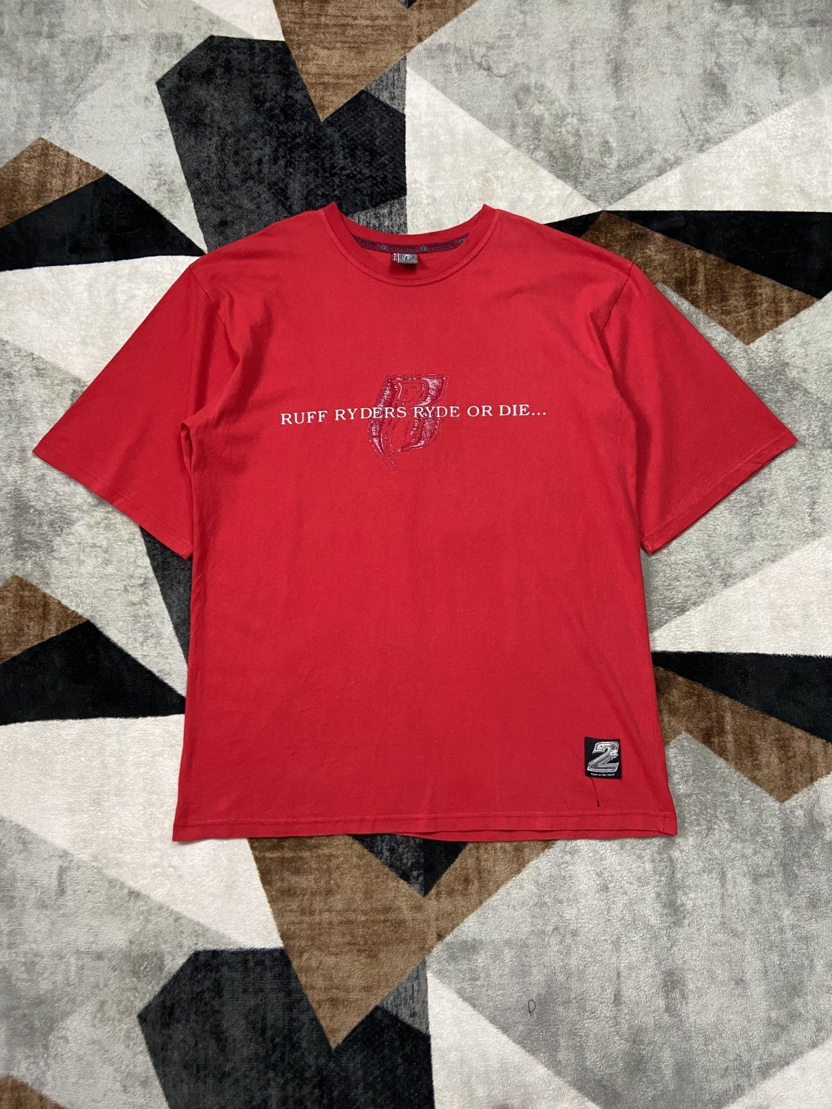 Ruff Ryders Vintage 2000s Ruff Ryders Ryde or Die Tee Red HipHop Crew OG Size US XL / EU 56 / 4 - 1 Thumbnail