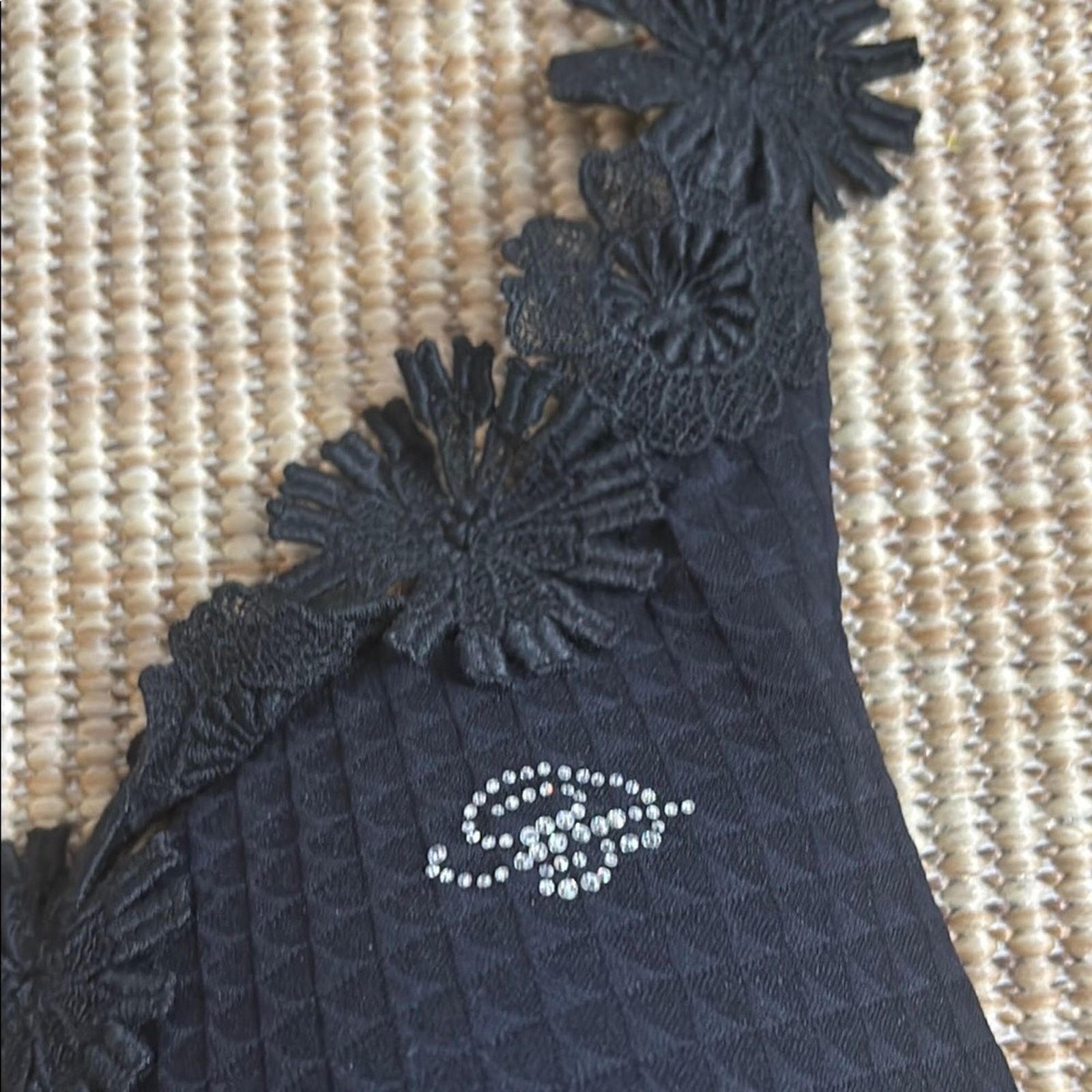 Blumarine NWT Blumarine Black Lace Trim One Piece Swimsuit Size M Size ONE SIZE - 4 Thumbnail