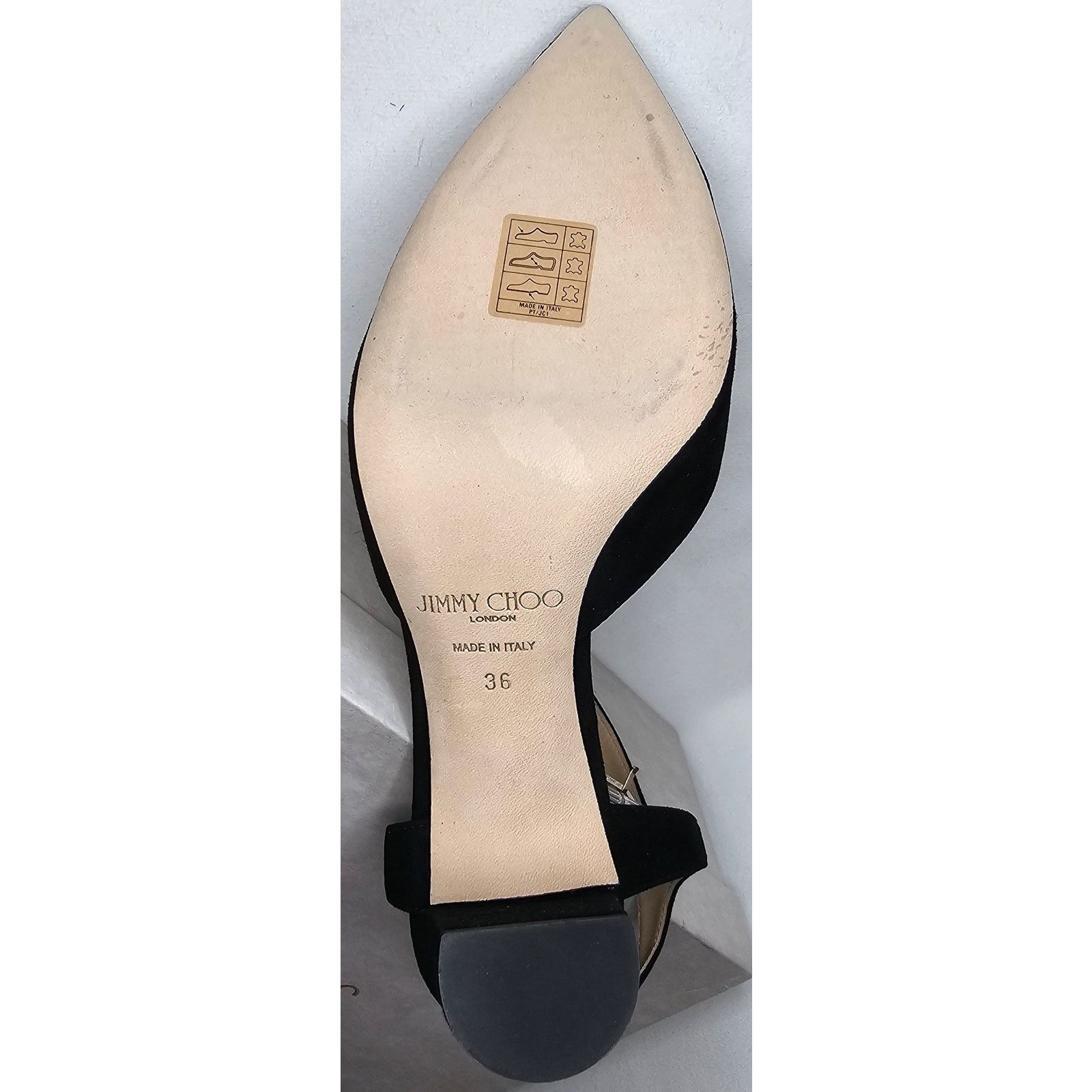 Jimmy Choo Jimmy Choo Black Suede Block Heels Ankle Strap Pointed Toe Size US 6 / IT 36 - 5 Thumbnail