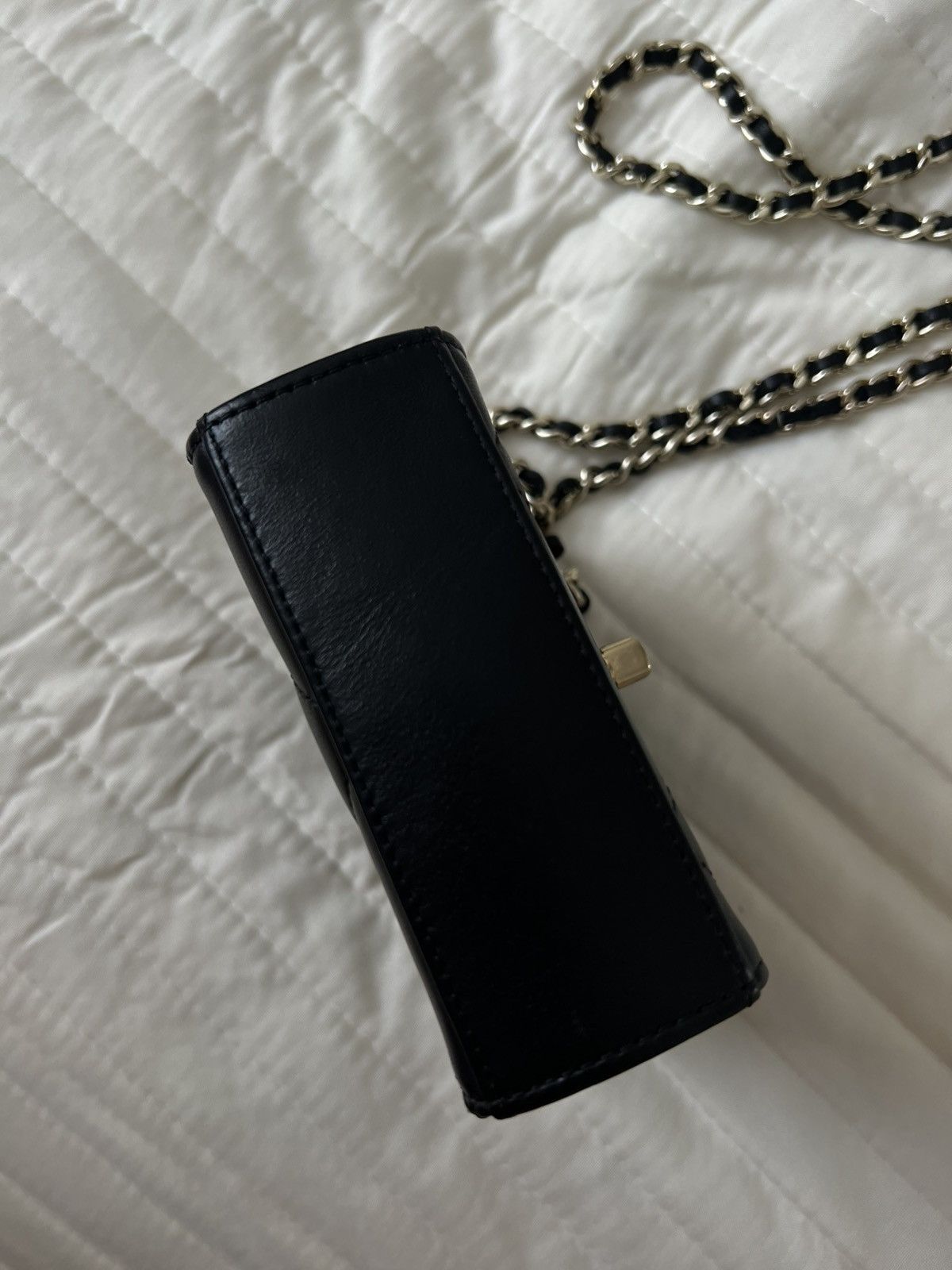 Chanel Chanel Lambskin Quilted Mini Trendy CC Chain Wallet Black Size ONE SIZE - 6 Thumbnail