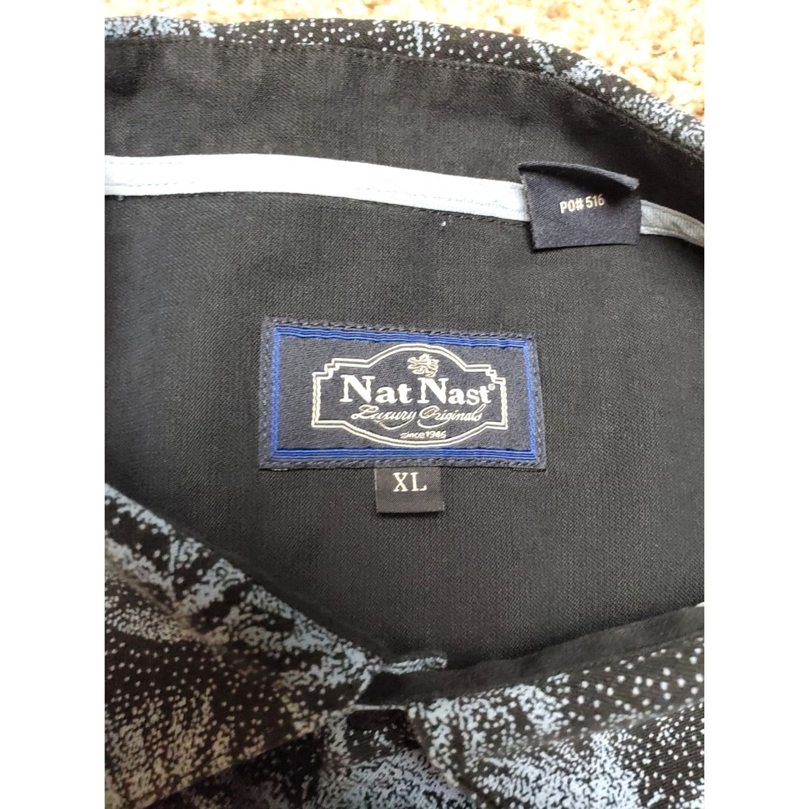 Nat Nast Nat Nast Shirt XL Mens Blue Silk Blend Palm Leaves Short Sleeve Button Up Size US XL / EU 56 / 4 - 4 Thumbnail