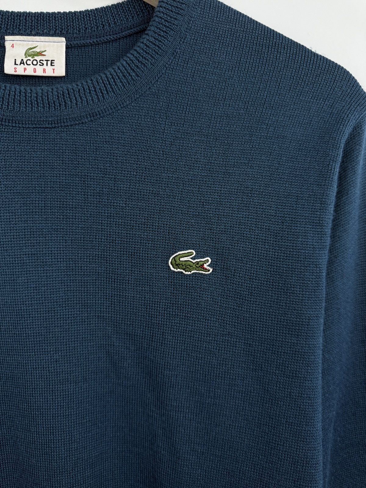 Lacoste 🇫🇷 Vintage 90s Lacoste Wool Sweater made in France Rare Retro Size US M / EU 48-50 / 2 - 4 Thumbnail