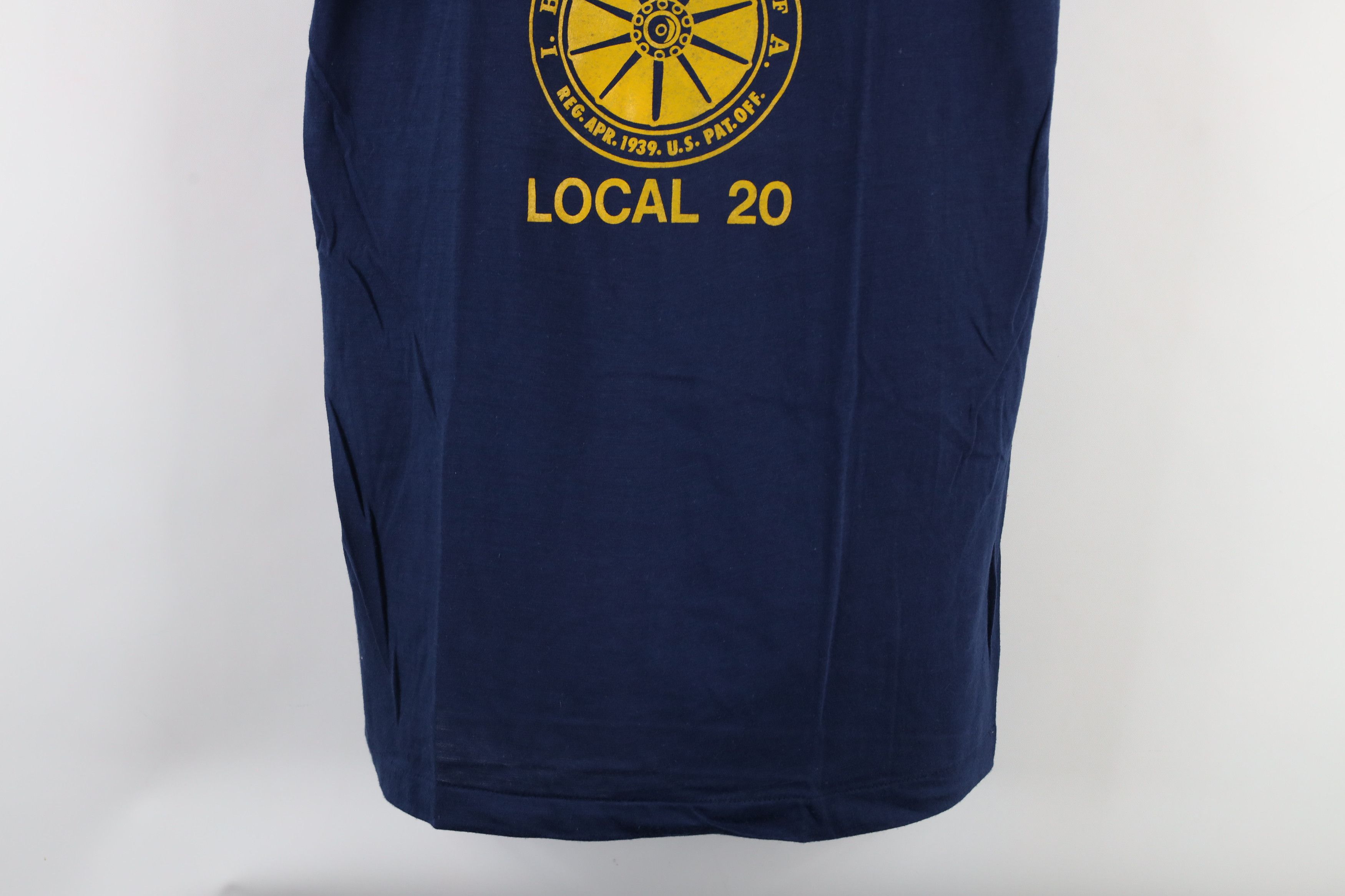 Vintage NOS Vintage 80s Local 20 Teamsters Union T-Shirt Blue USA Size US L / EU 52-54 / 3 - 3 Thumbnail