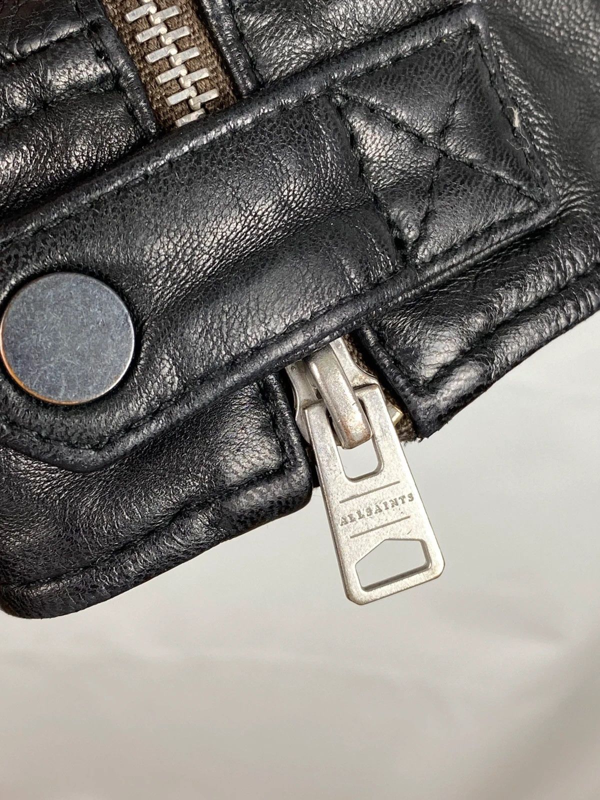 Allsaints Forum Jacket Genuine Leather Collared size M