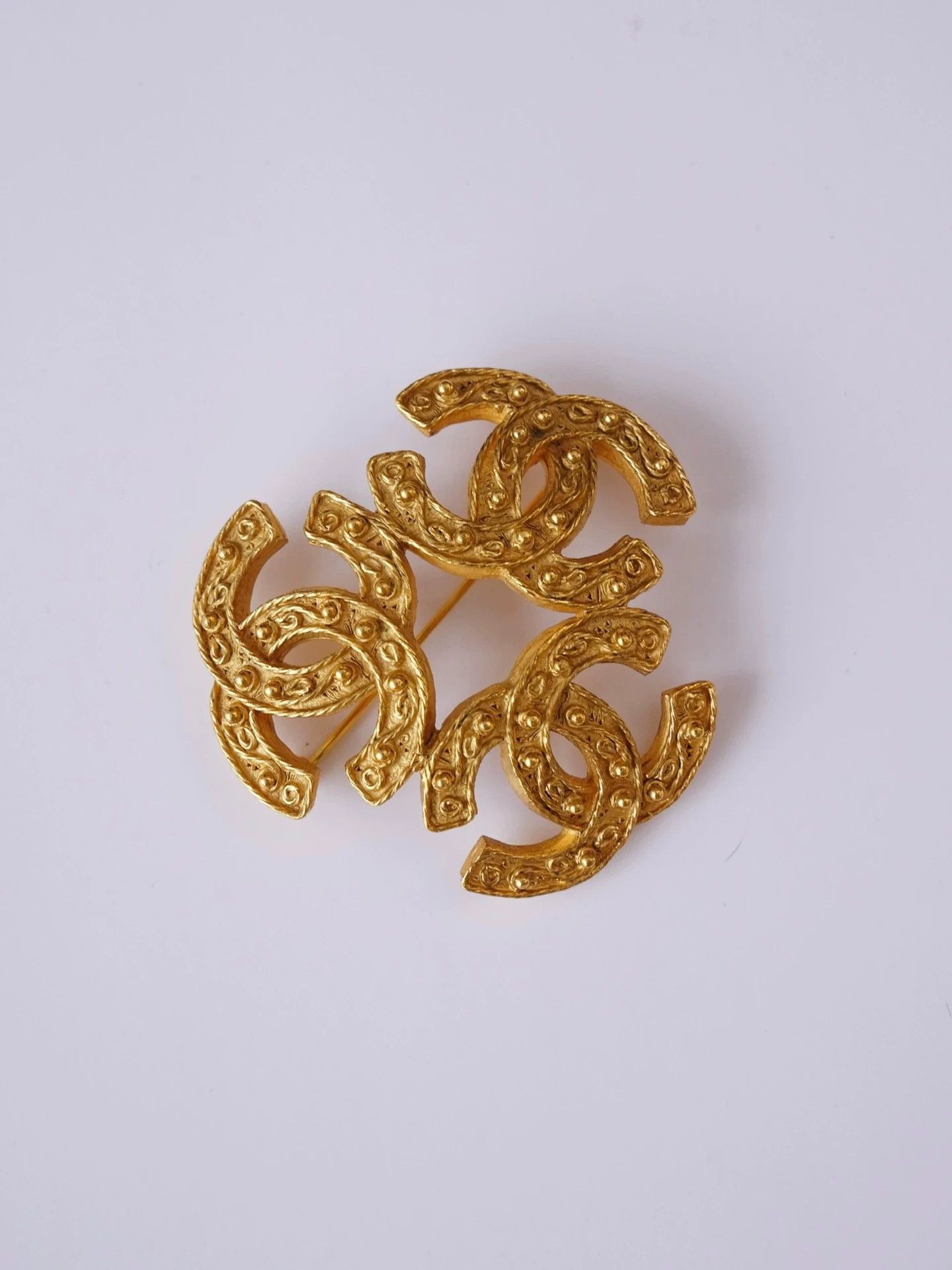 Chanel Vintage Chanel Triple Logo Grapevine Double C Brooch 5.5cm Size ONE SIZE - 4 Thumbnail