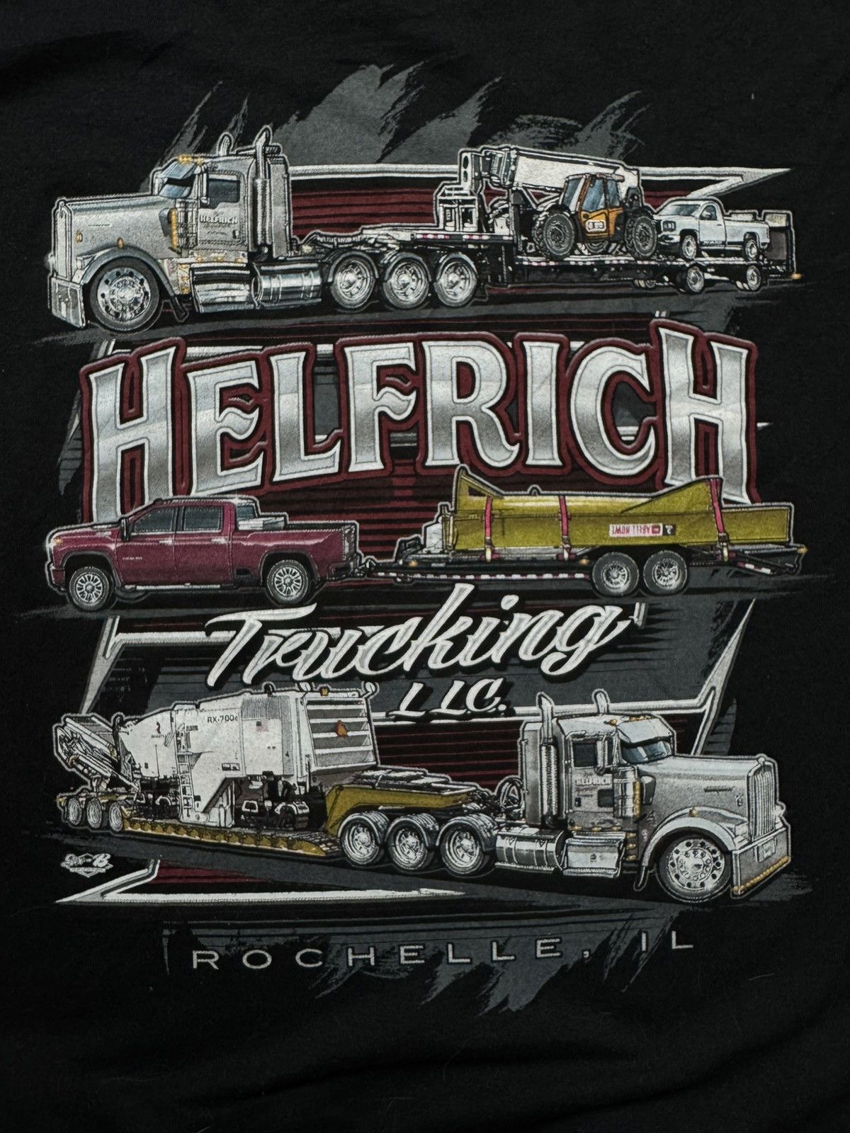 Vintage Helfrich trucking llc truker tshirt Size US XL / EU 56 / 4 - 8 Thumbnail