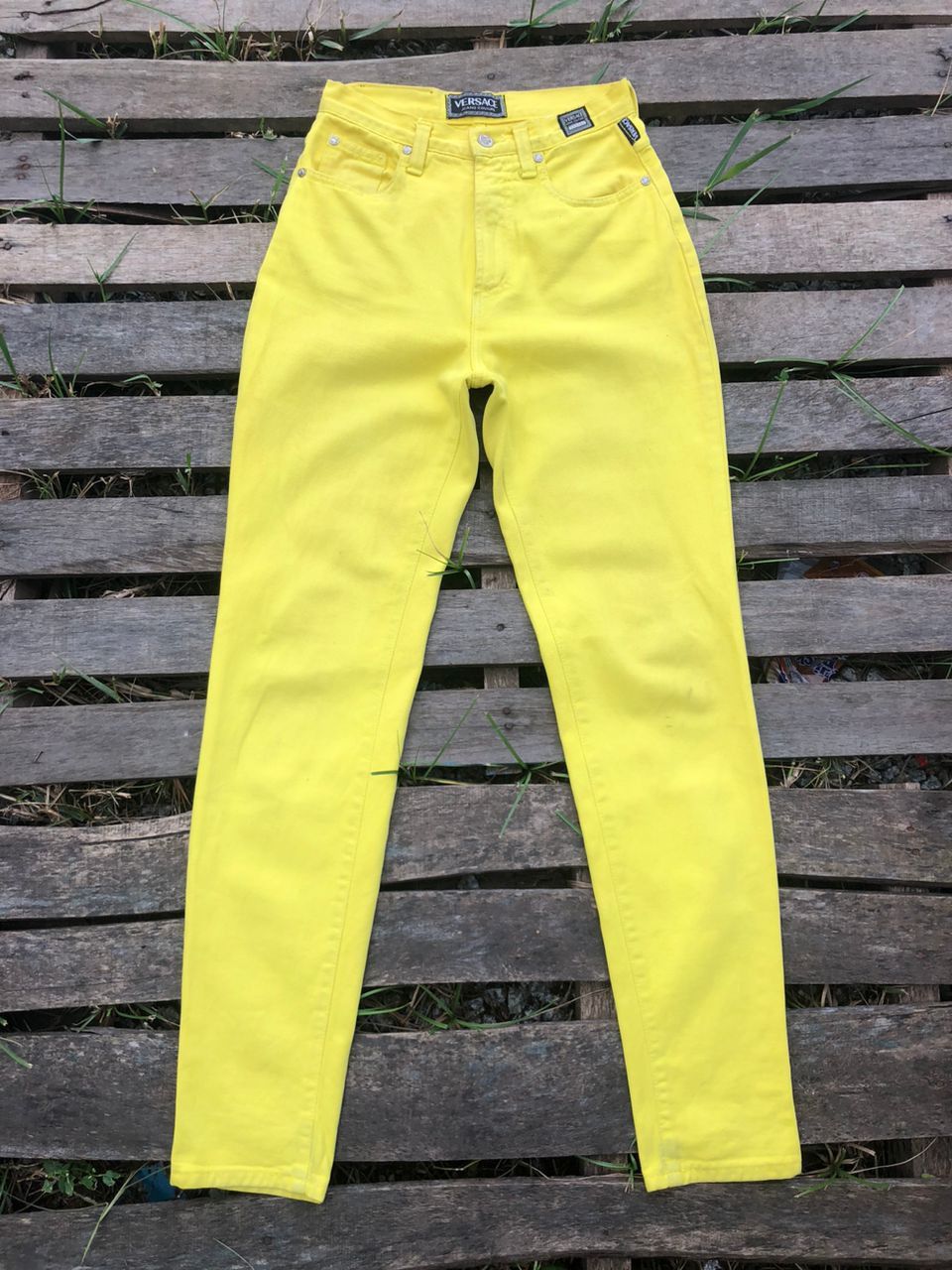 Versace Jeans Couture Versace Jeans Couture Yellow Denim Size 26" / US 2 / IT 38 - 1 Thumbnail