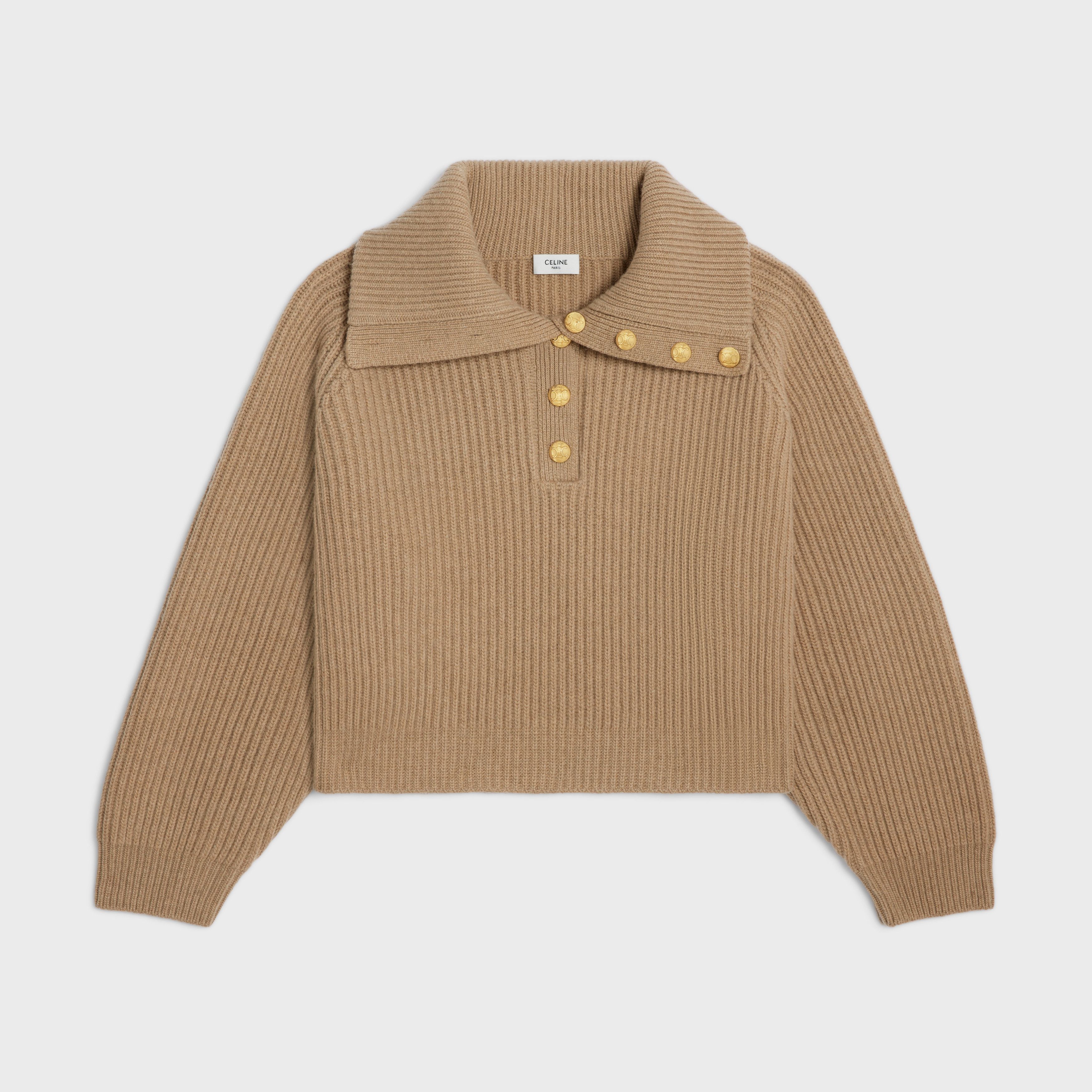 vareuse sweater in ribbed wool and cashmere