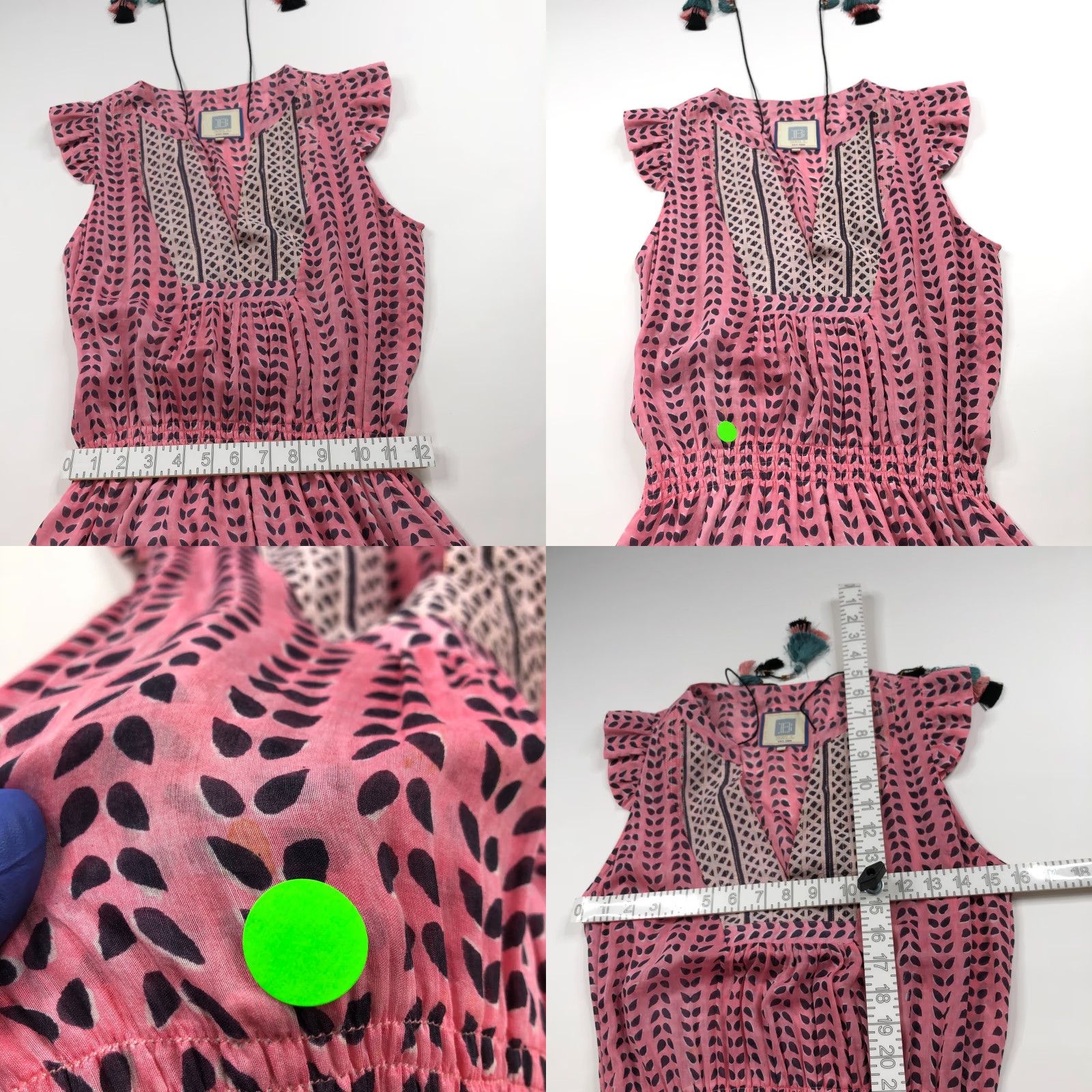 Bell Bell Maxi Dress Pink Cotton Silk A-Line Sleeveless V-Neck 58" Long Regular S Womens Bell Vintage: No Size S / US 4 / IT 40 - 8 Thumbnail