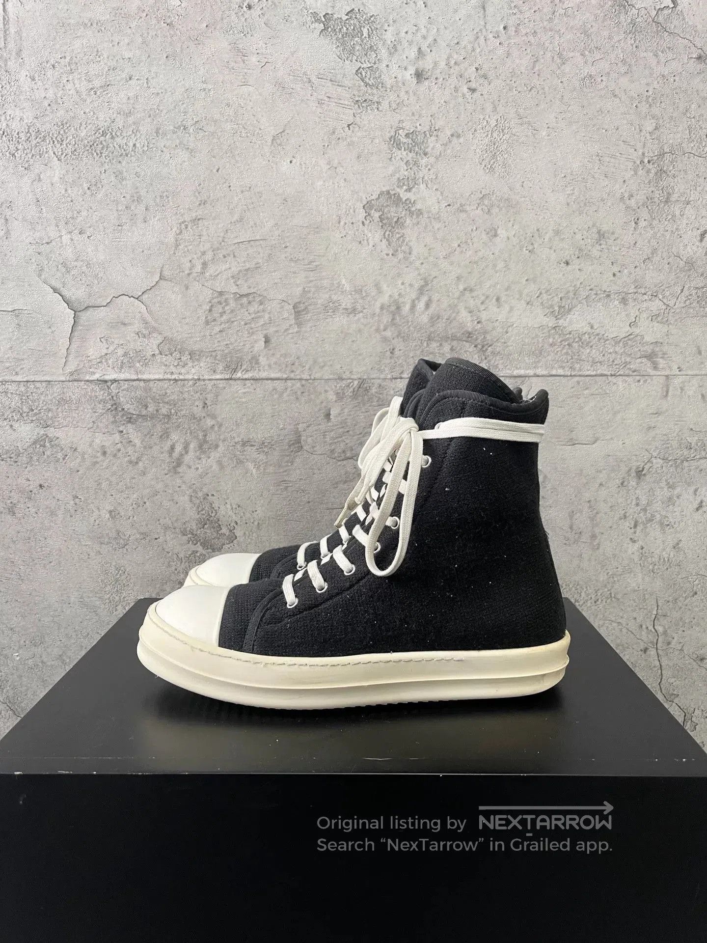 Rick Owens Drkshdw Rick Owens DRKSHDW High-Top Wool Sneakers. Size US 8.5 / EU 41-42 - 4 Thumbnail