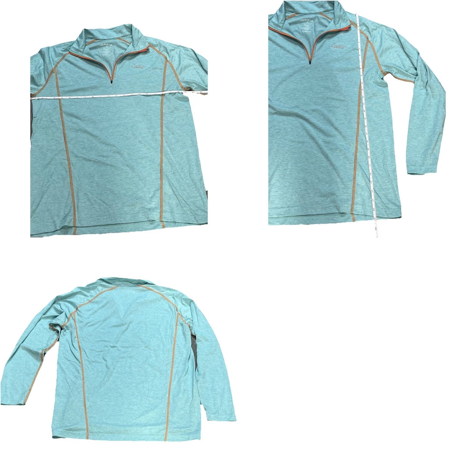 Orvis Orvis Dri-Release Quarter Zip Pullover Shirt Aqua Blue UPF 30 Men’s Medium Size US M / EU 48-50 / 2 - 8 Thumbnail