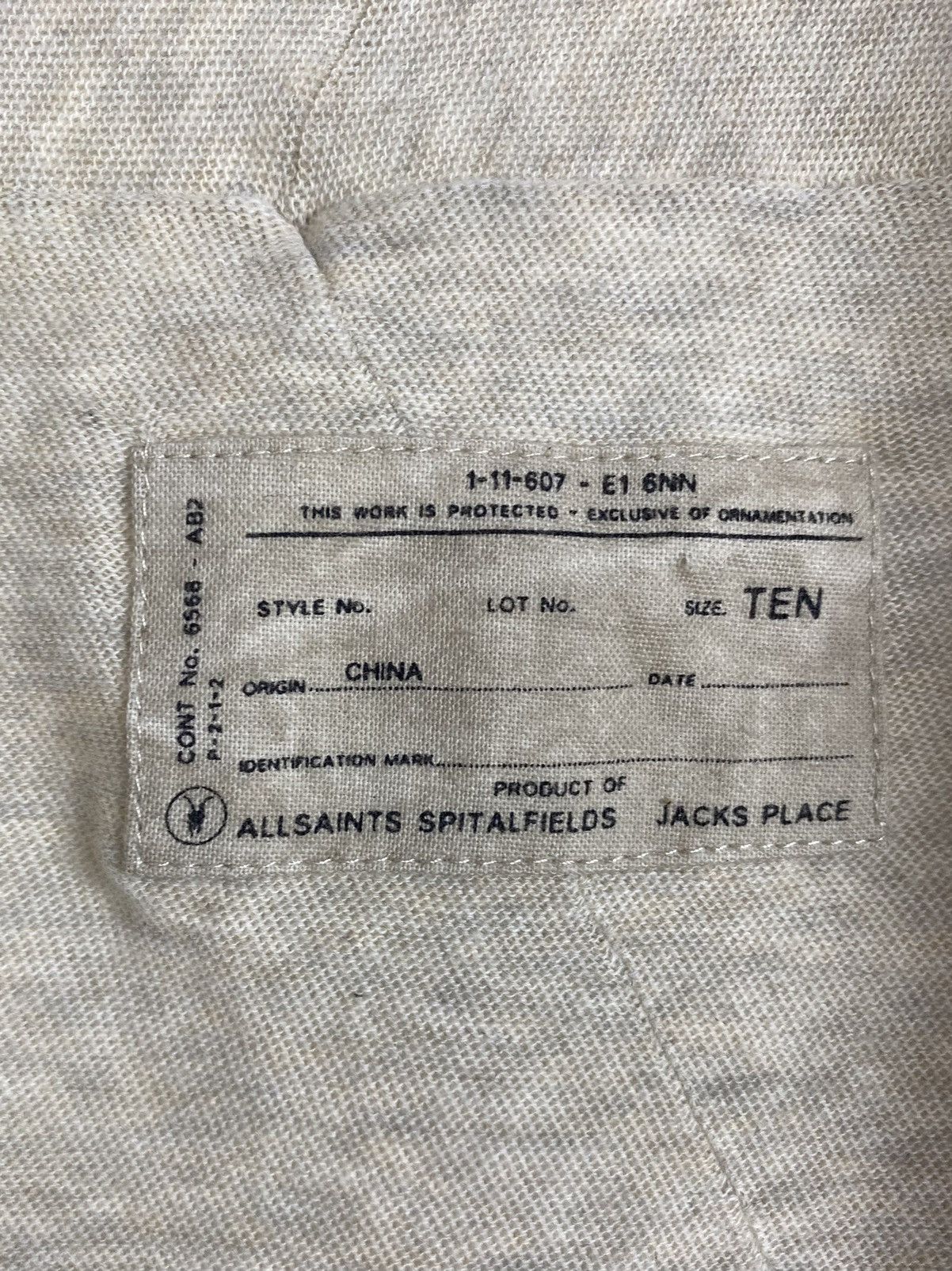Allsaints Allsaints Cerulean Oatmeal Cotton Asymmetric Cardigan Size L / US 10 / IT 46 - 7 Thumbnail
