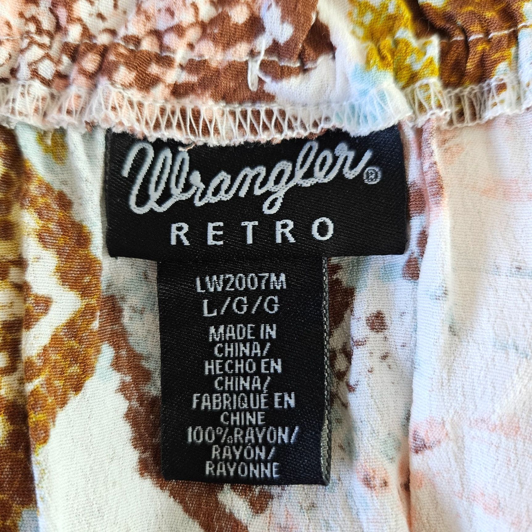 Wrangler Wrangler Retro Womens Top XL Pink Brown Snakeskin Print Short Sleeve Blouse Pullover Multicolor Regular Ladies Size L / US 10 / IT 46 - 5 Thumbnail