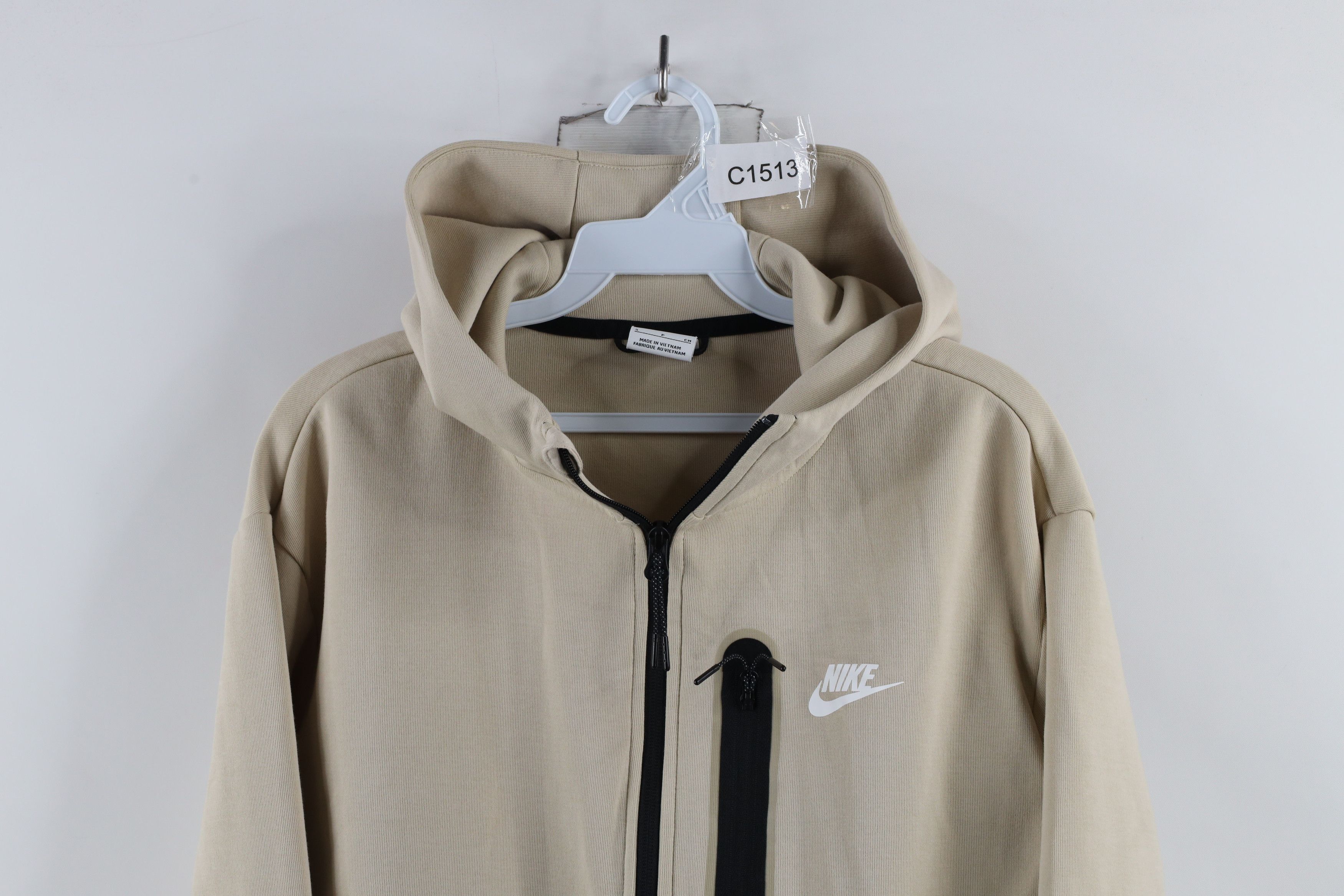 Nike × Vintage Nike Sportswear Tech Fleece Full Zip Hoodie Sweatshirt Beige Size S / US 4 / IT 40 - 2 Thumbnail