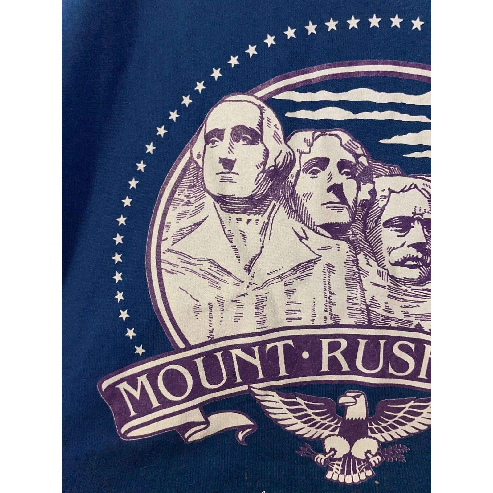 Jerzees Vintage Mount Rushmore Shirt Golden Blue Tee 90s 1991 L Size US L / EU 52-54 / 3 - 2 Thumbnail