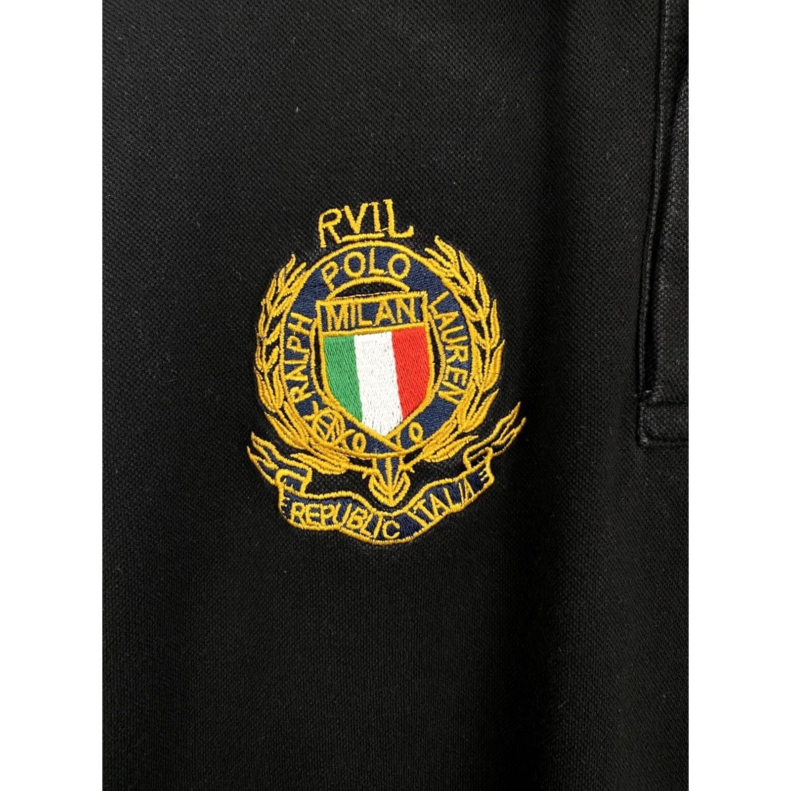 Ralph Lauren VINTAGE Ralph Lauren Polo Milano Italy Long Sleeve XL/XXL Black 90s Mens Polo Size US XL / EU 56 / 4 - 5 Thumbnail