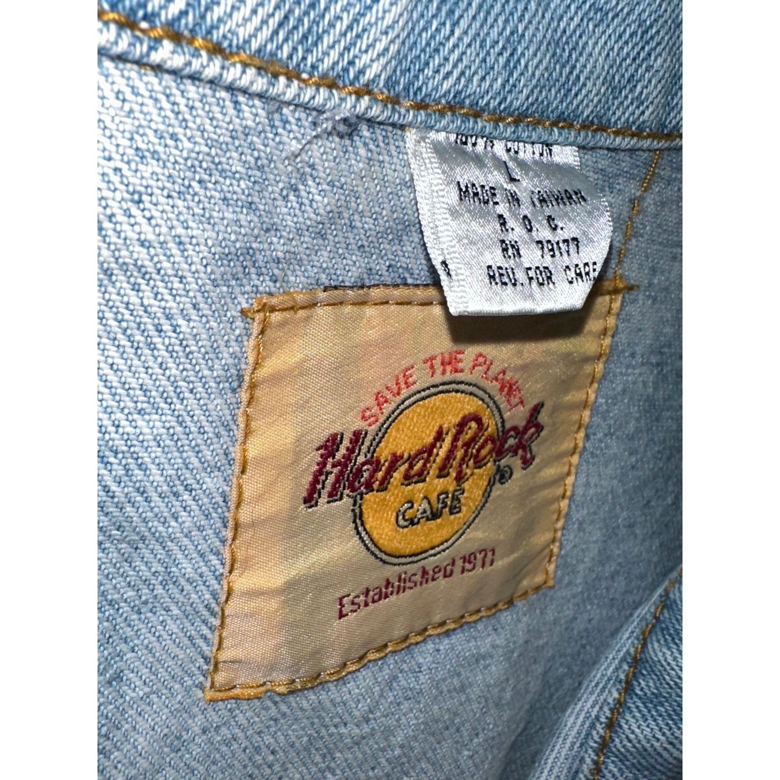 Hard Rock Cafe Vintage 1980s Hard Rock Cafe Atlanta Jean Jacket Size Large Size US L / EU 52-54 / 3 - 6 Thumbnail