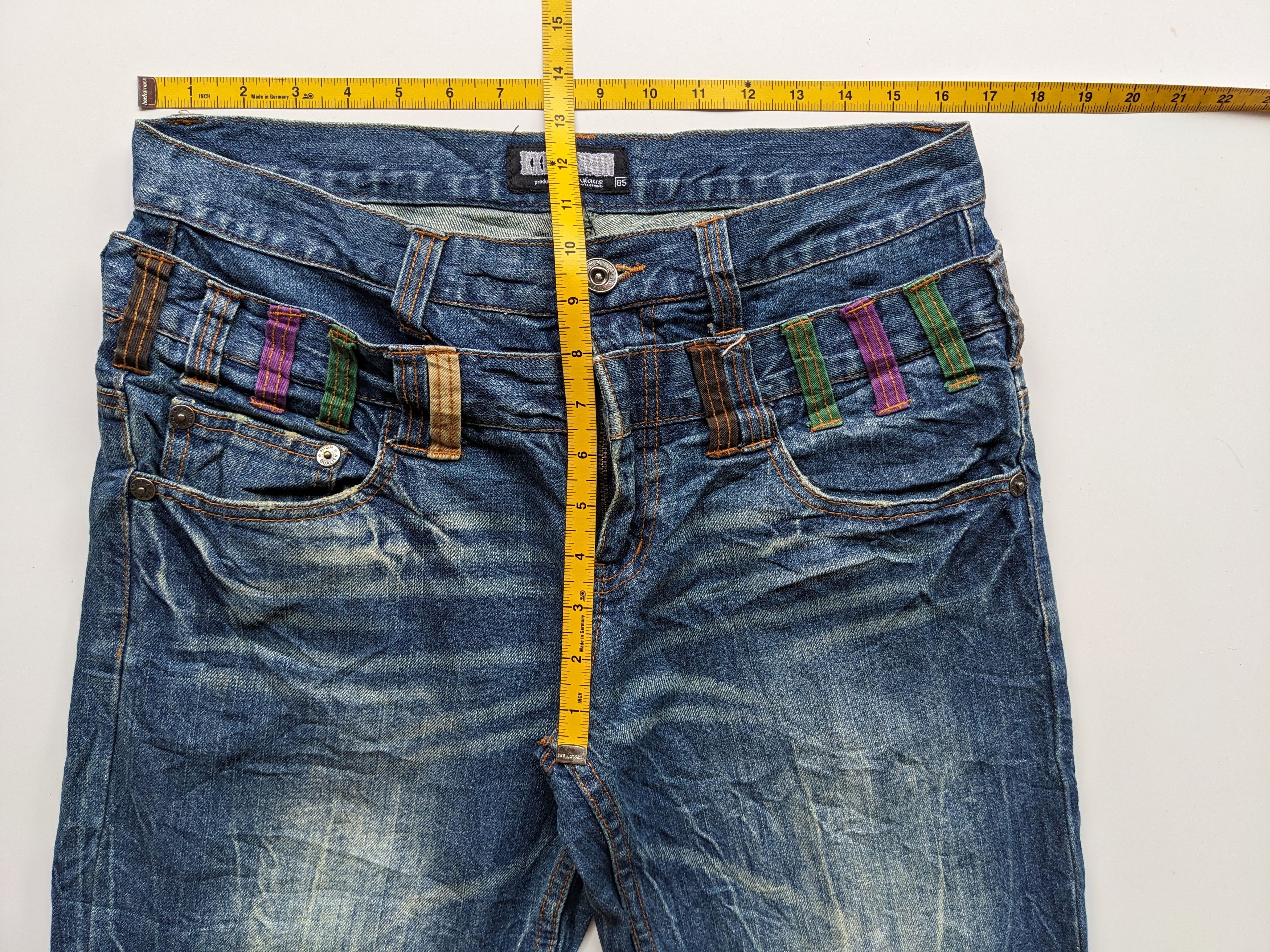 14th Addiction × Japanese Brand × Le Grande Bleu (L.G.B.) Nylaus Explosion double waist clawmark jeans Size US 33 - 7 Thumbnail