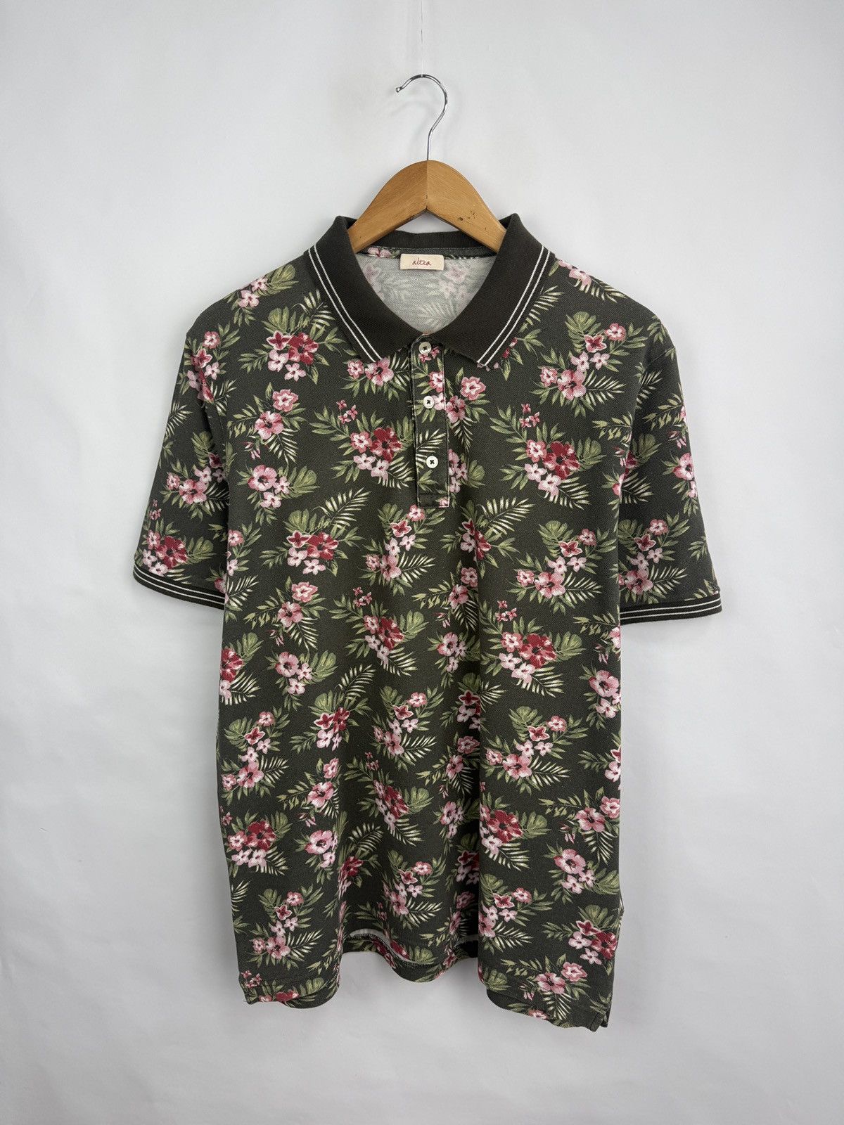 Altea 🇮🇹 Altea Floral Tropical Luxury Polo T-Shirt Rare Size US XL / EU 56 / 4 - 2 Thumbnail