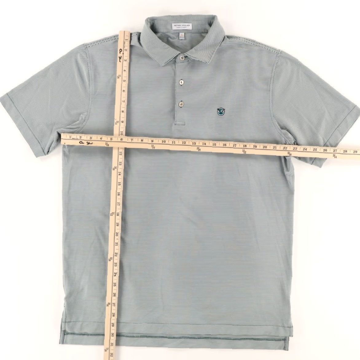 Peter Millar Peter Millar Summer Comfort Striped Polo Shirt Green Men's L Shirt Size US L / EU 52-54 / 3 - 3 Thumbnail
