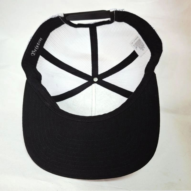 Brixton × Vintage Brixton Supply Black Snapback Cap – Embroidered Patch, Mesh Size ONE SIZE - 4 Thumbnail