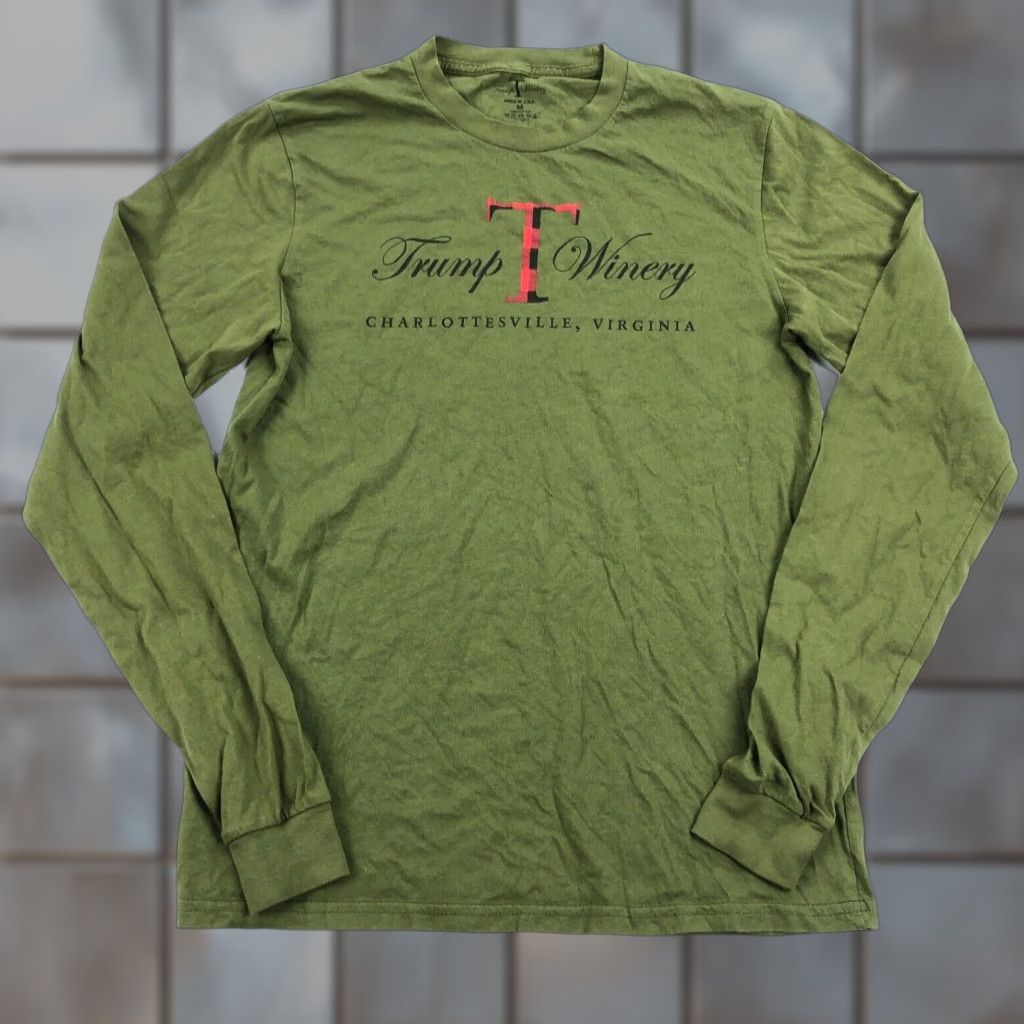 Vintage Trump Winery T-Shirt Adult Medium Green Long Sleeve Tee Size US M / EU 48-50 / 2 - 1 Thumbnail