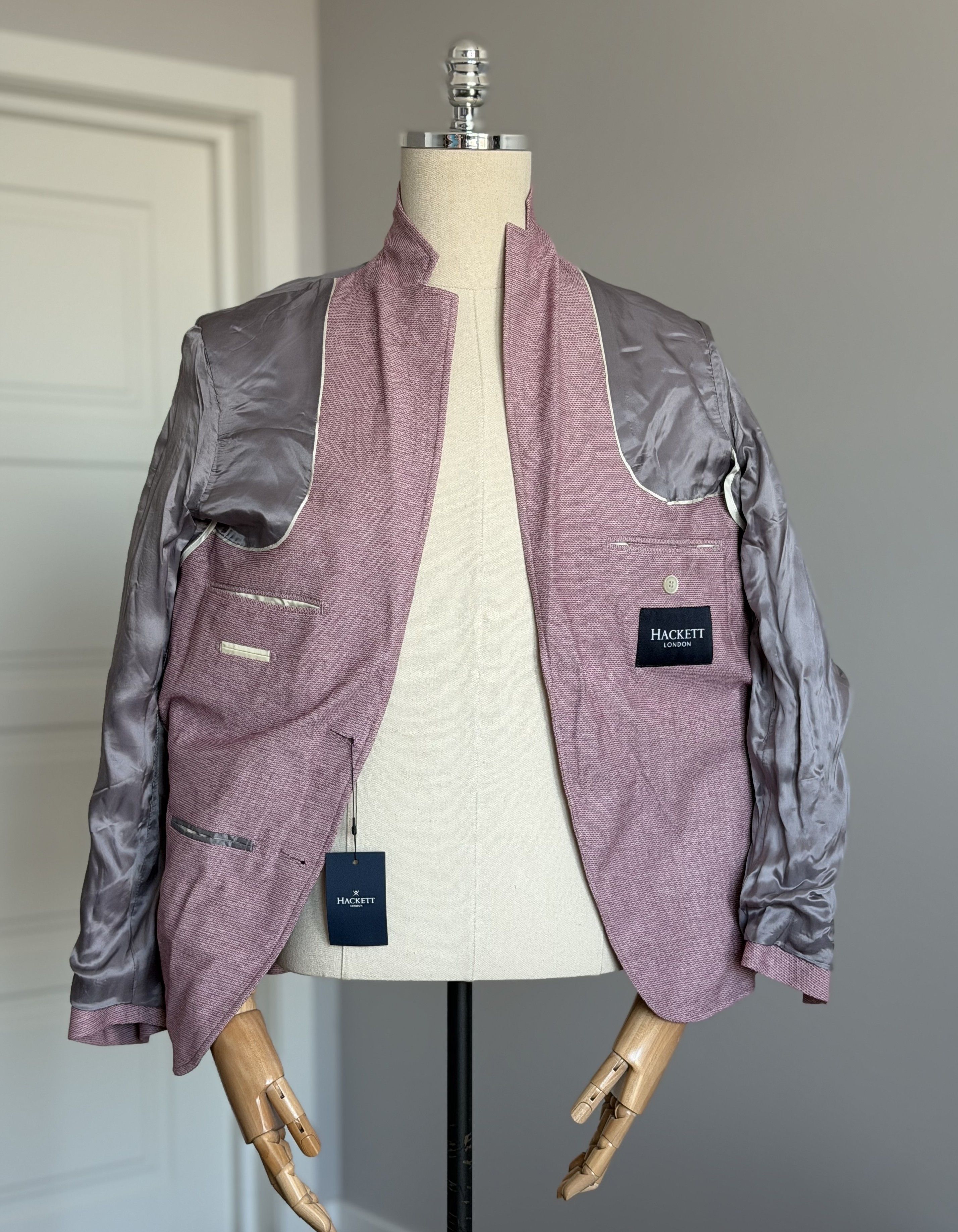 Hackett HACKETT London Textured Knit Blazer Jacket Color 280Berry Size 50R - 13 Thumbnail