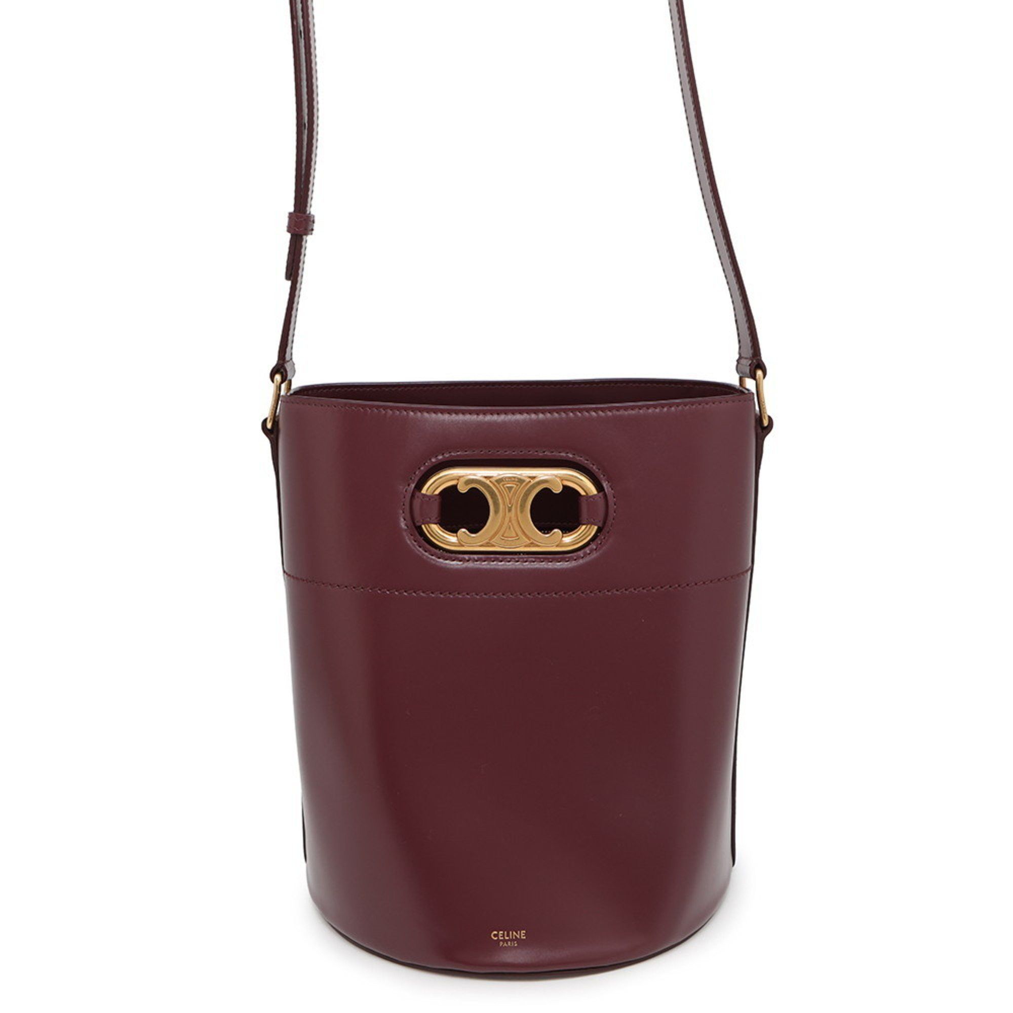 Celine Maillon Triomphe Leather Bucket Bag 193043