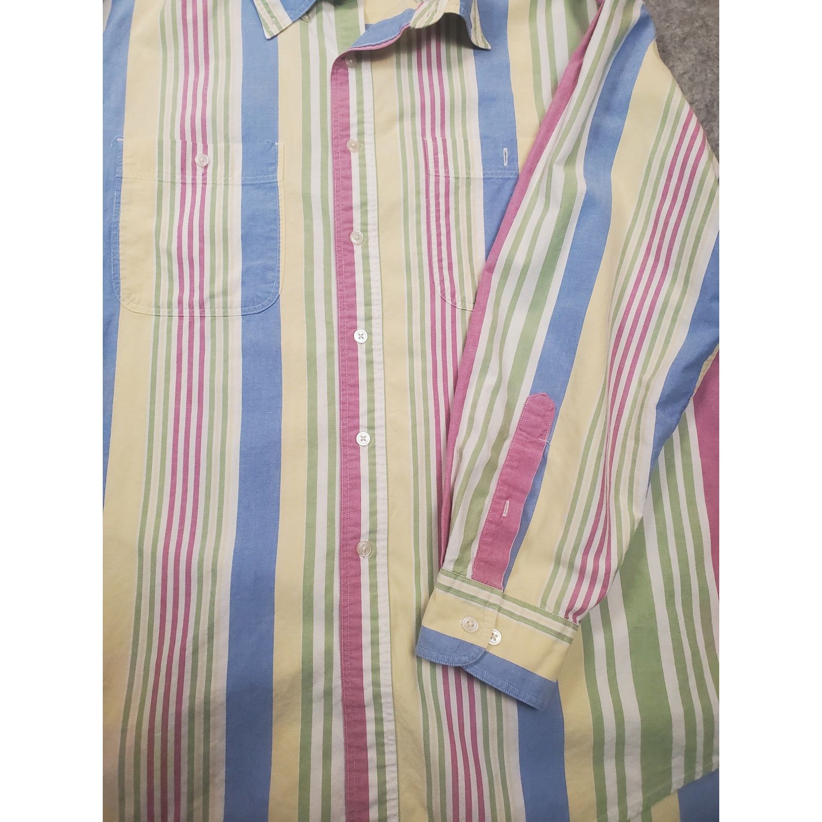 Lands' End VTG Land's End Men's Large Stripe LS Button Down Shirt Size US L / EU 52-54 / 3 - 7 Thumbnail