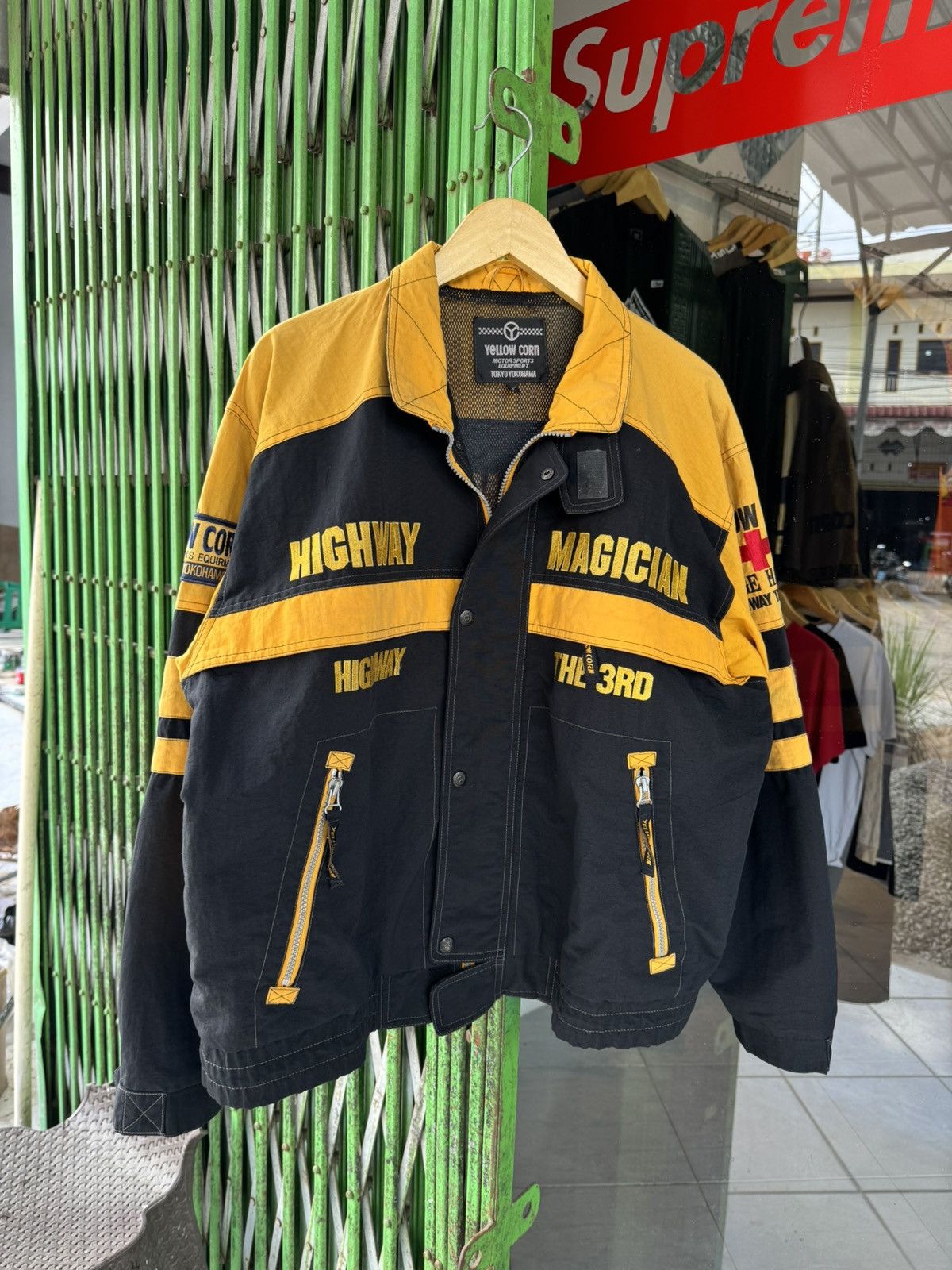 YELLOW CORN VTG YELLOW CORN HIGHWAY MAGICIAN SLEDGE HAMMER BIKER JACKET Size US L / EU 52-54 / 3 - 3 Thumbnail