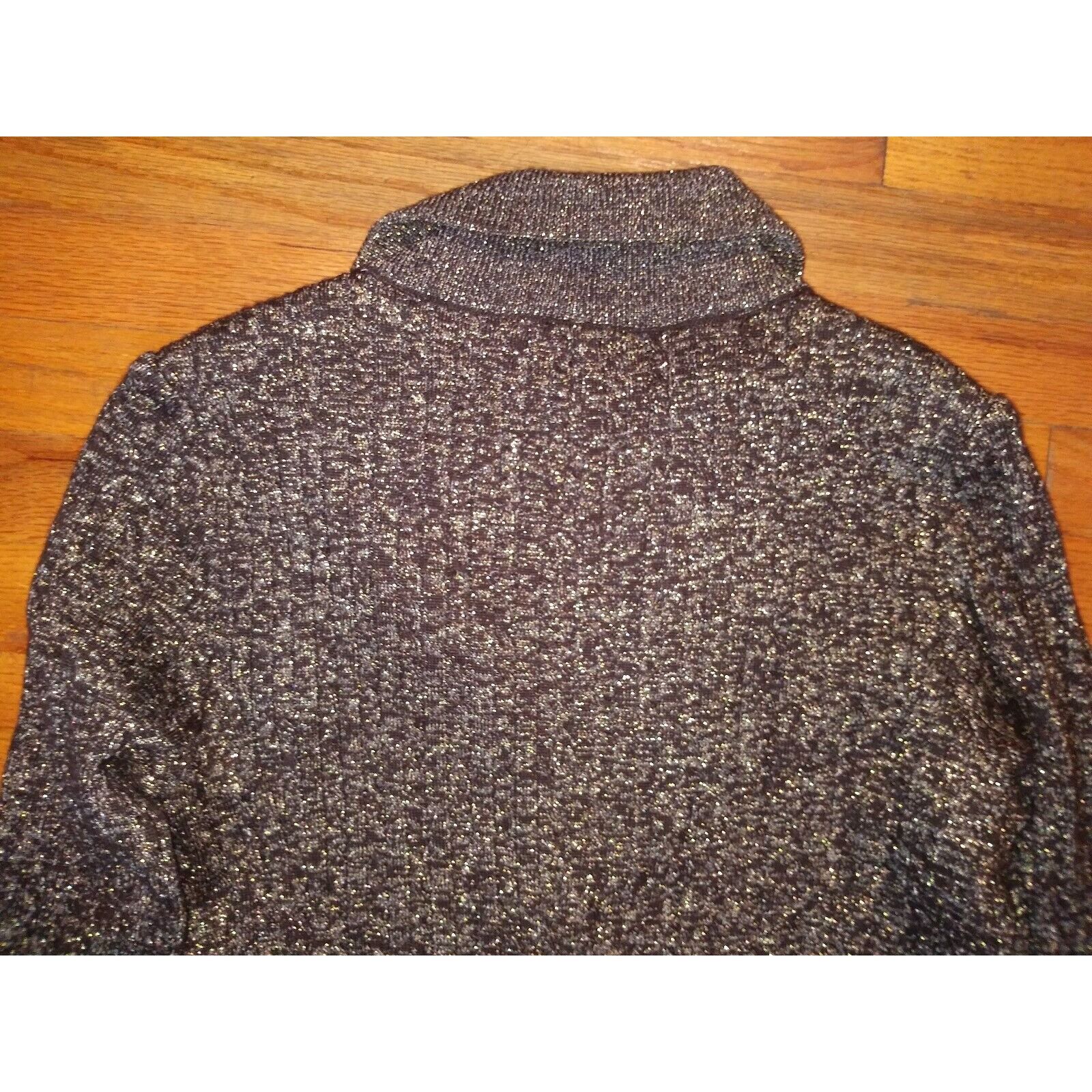 Designer Womens CACHE SWEATER Cardigan Sz L Brown Sparkle Button-up P Size L / US 10 / IT 46 - 9 Thumbnail