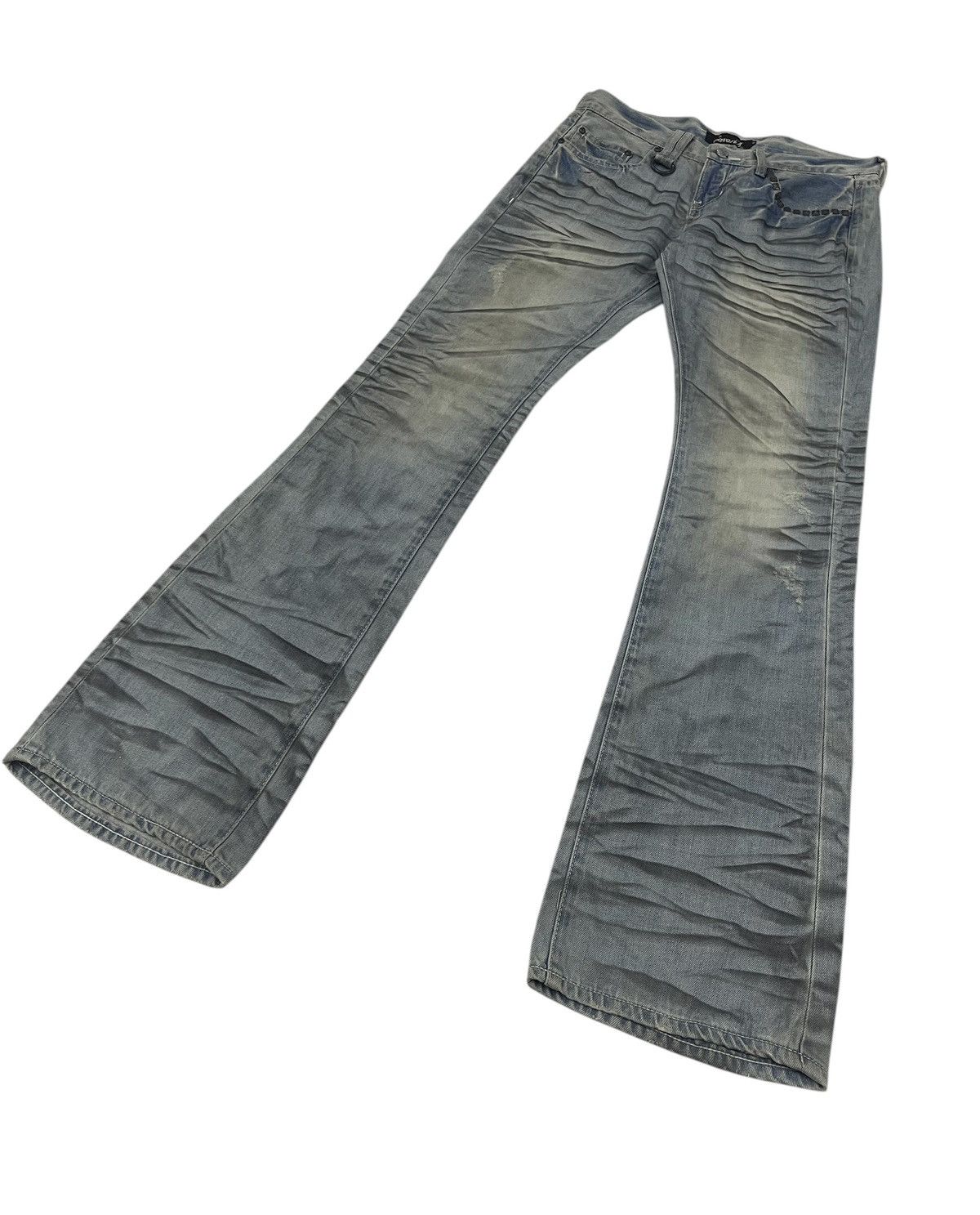 Hysteric Glamour CavariA Japan Studded Clawmarks Flare Jeans Size US 31 - 3 Thumbnail